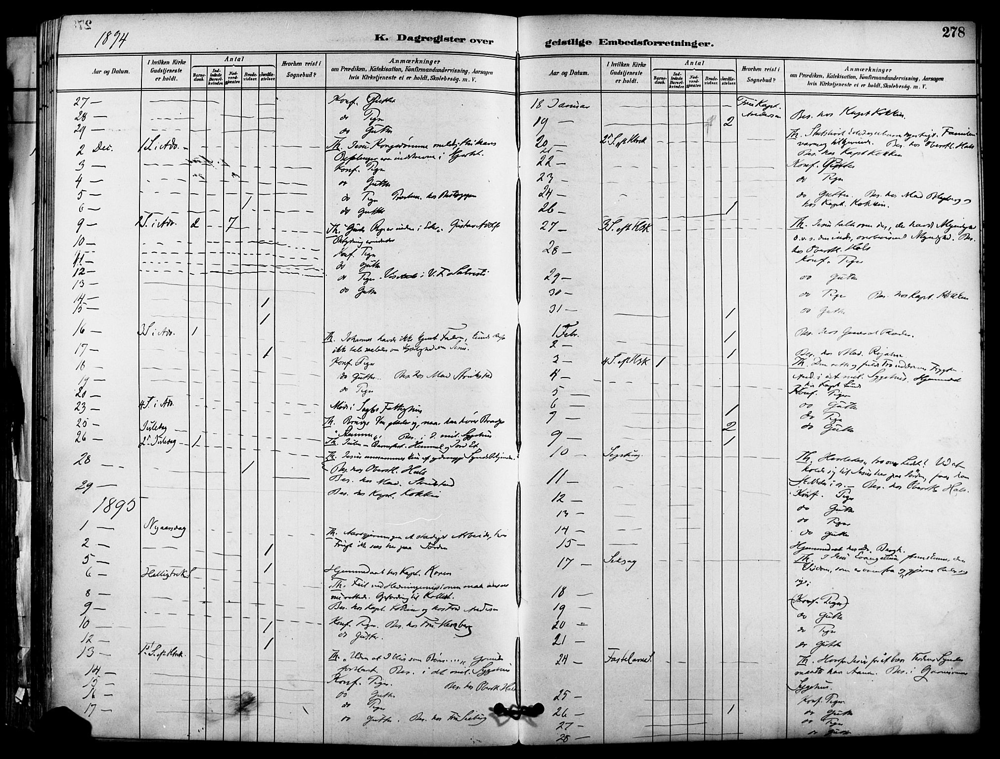 Garnisonsmenigheten Kirkebøker, SAO/A-10846/F/Fa/L0013: Parish register (official) no. 13, 1894-1904, p. 278