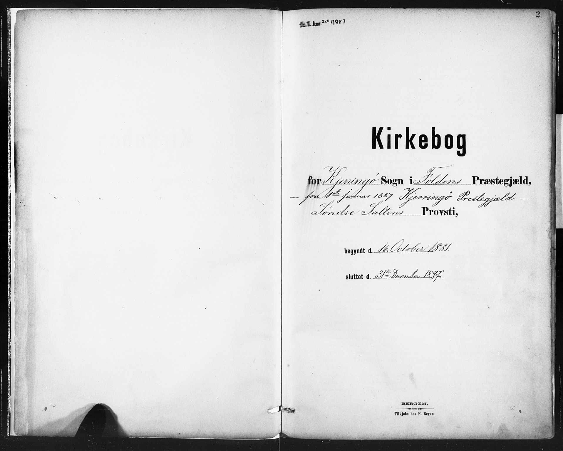 Ministerialprotokoller, klokkerbøker og fødselsregistre - Nordland, AV/SAT-A-1459/803/L0071: Parish register (official) no. 803A01, 1881-1897, p. 2