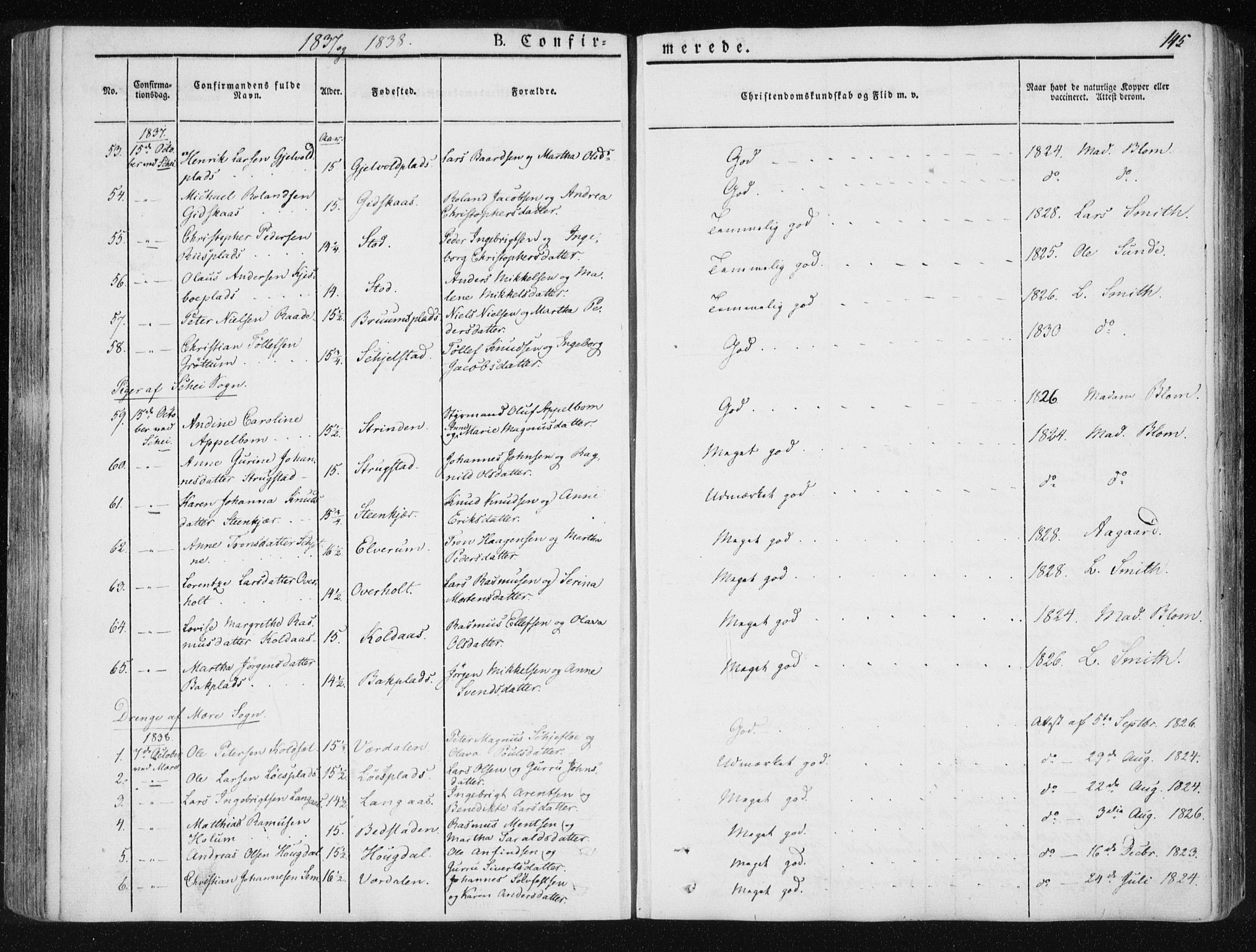 Ministerialprotokoller, klokkerbøker og fødselsregistre - Nord-Trøndelag, SAT/A-1458/735/L0339: Parish register (official) no. 735A06 /1, 1836-1848, p. 145