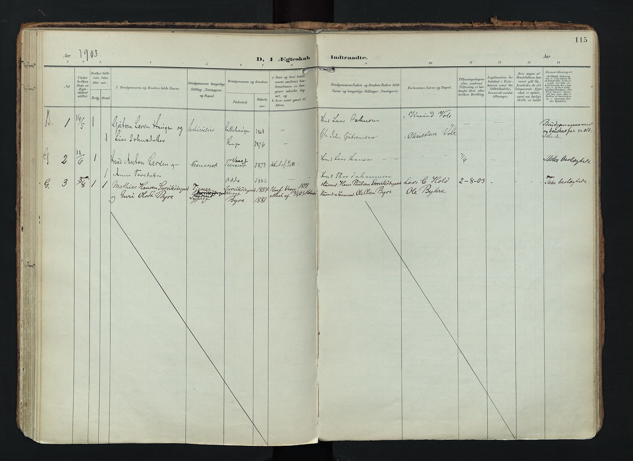 Lom prestekontor, AV/SAH-PREST-070/K/L0010: Parish register (official) no. 10, 1899-1926, p. 115