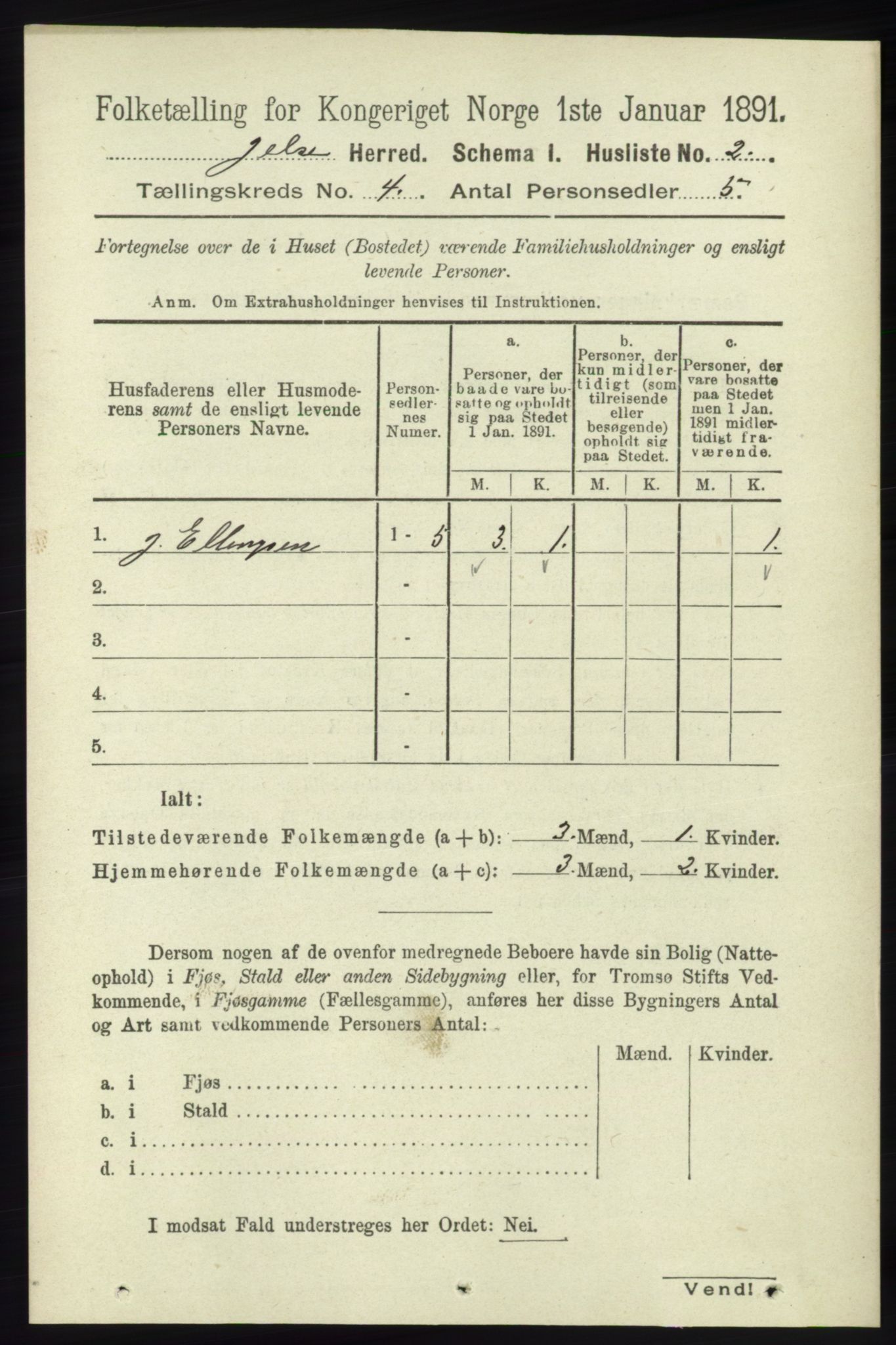 RA, 1891 census for 1138 Jelsa, 1891, p. 637