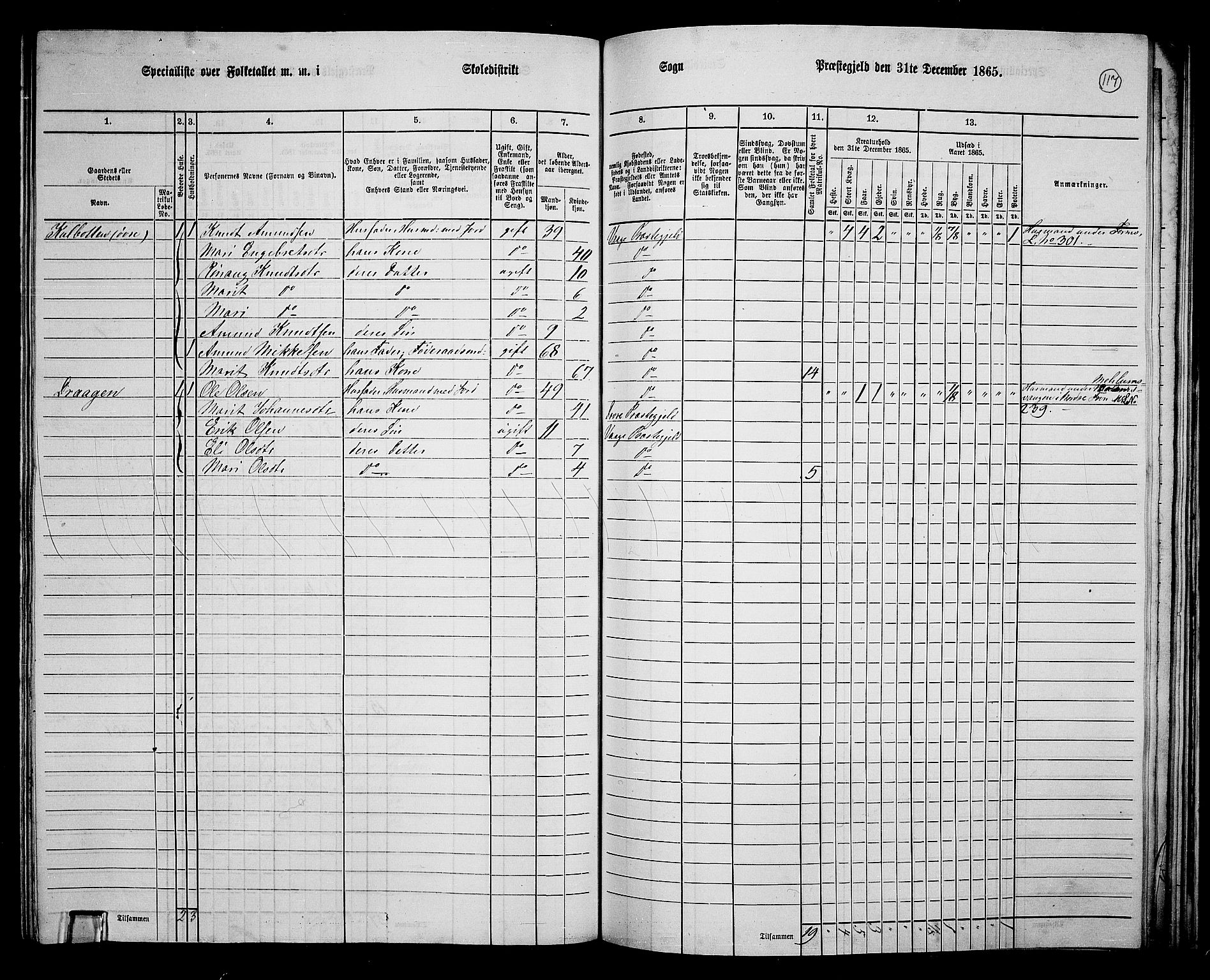 RA, 1865 census for Vågå, 1865, p. 278