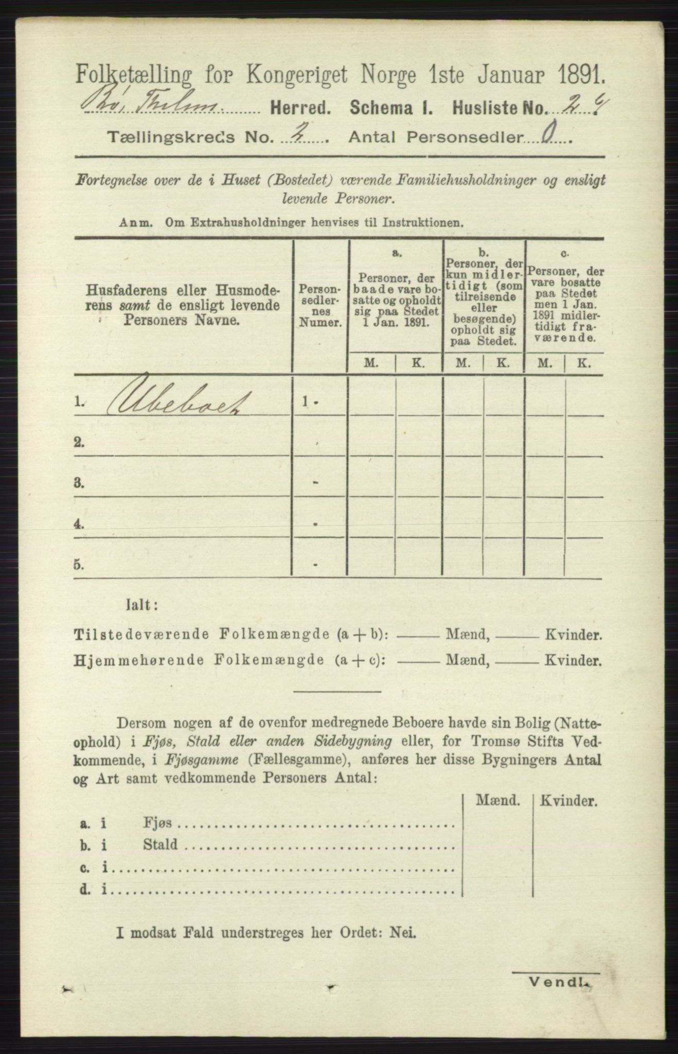 RA, 1891 census for 0821 Bø, 1891, p. 621