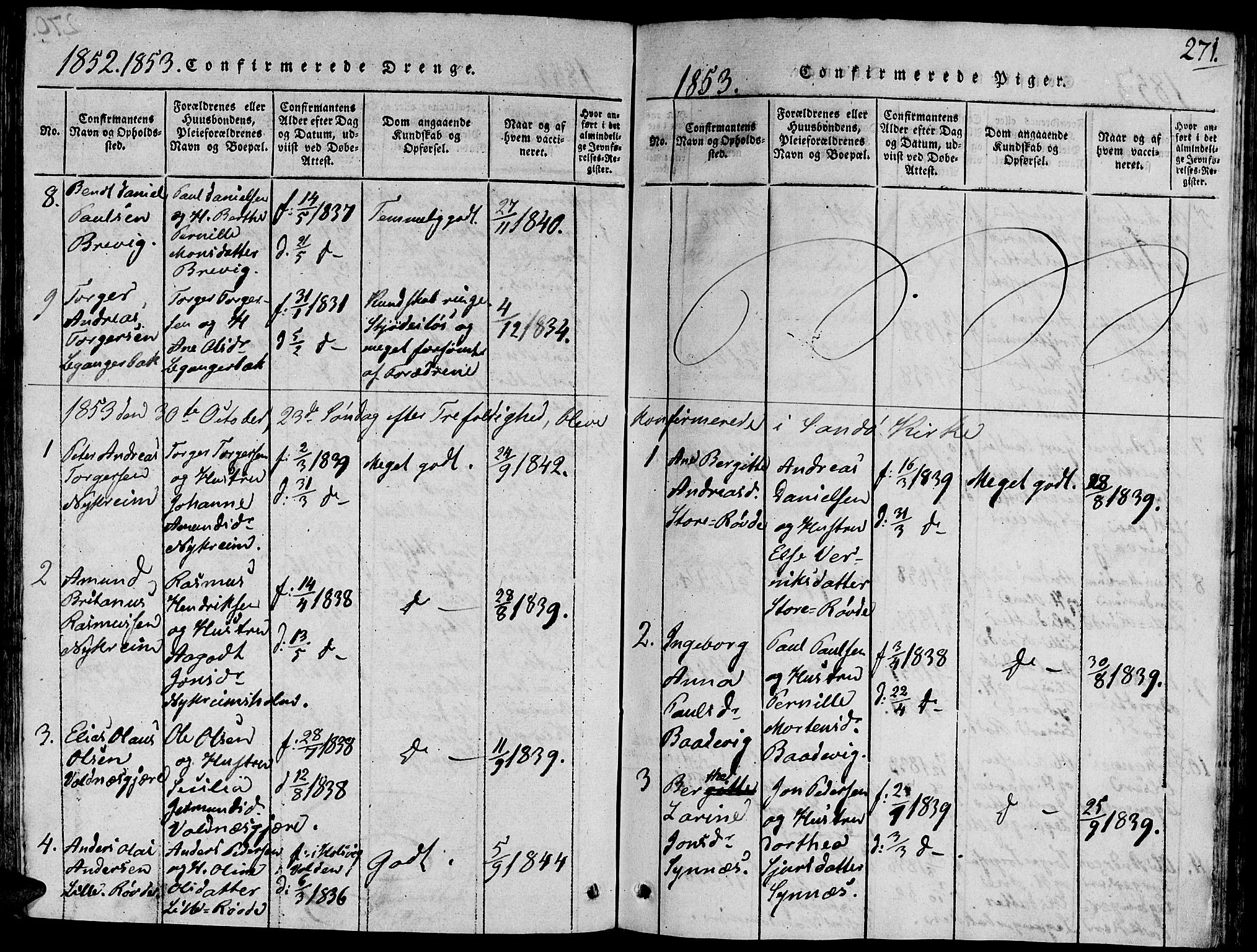 Ministerialprotokoller, klokkerbøker og fødselsregistre - Møre og Romsdal, SAT/A-1454/504/L0054: Parish register (official) no. 504A01, 1816-1861, p. 271