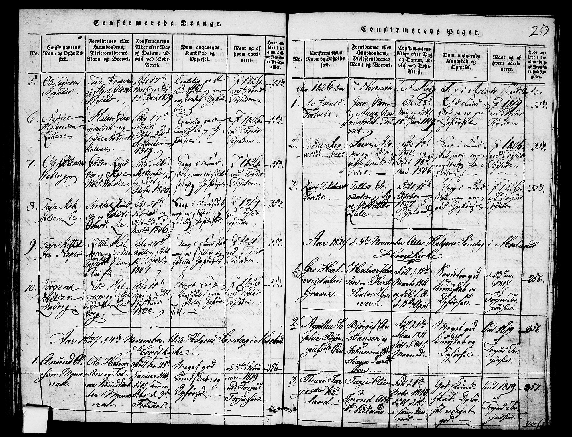 Fyresdal kirkebøker, SAKO/A-263/F/Fa/L0003: Parish register (official) no. I 3, 1815-1840, p. 253