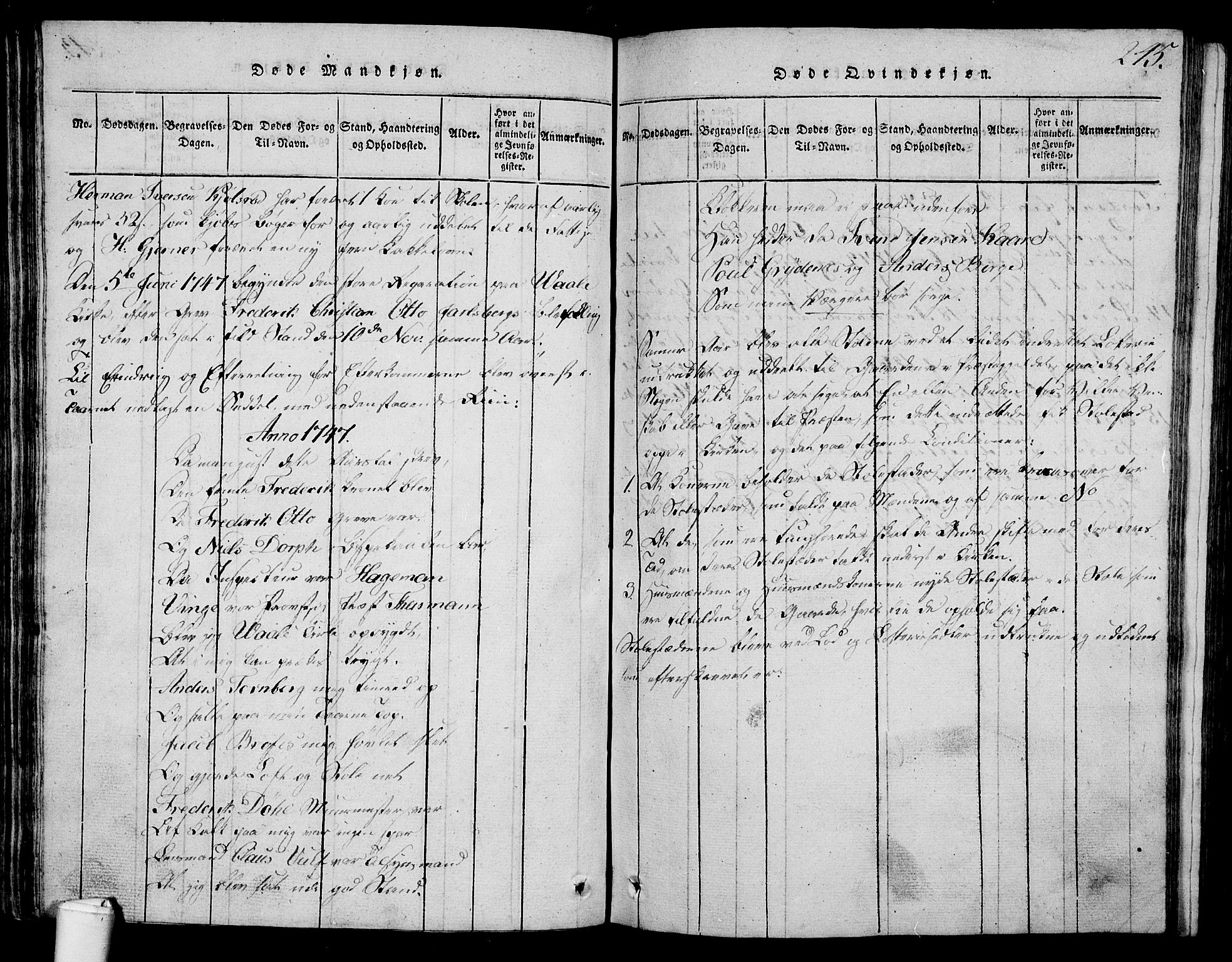 Våle kirkebøker, AV/SAKO-A-334/G/Ga/L0001: Parish register (copy) no. I 1, 1814-1824, p. 244-245