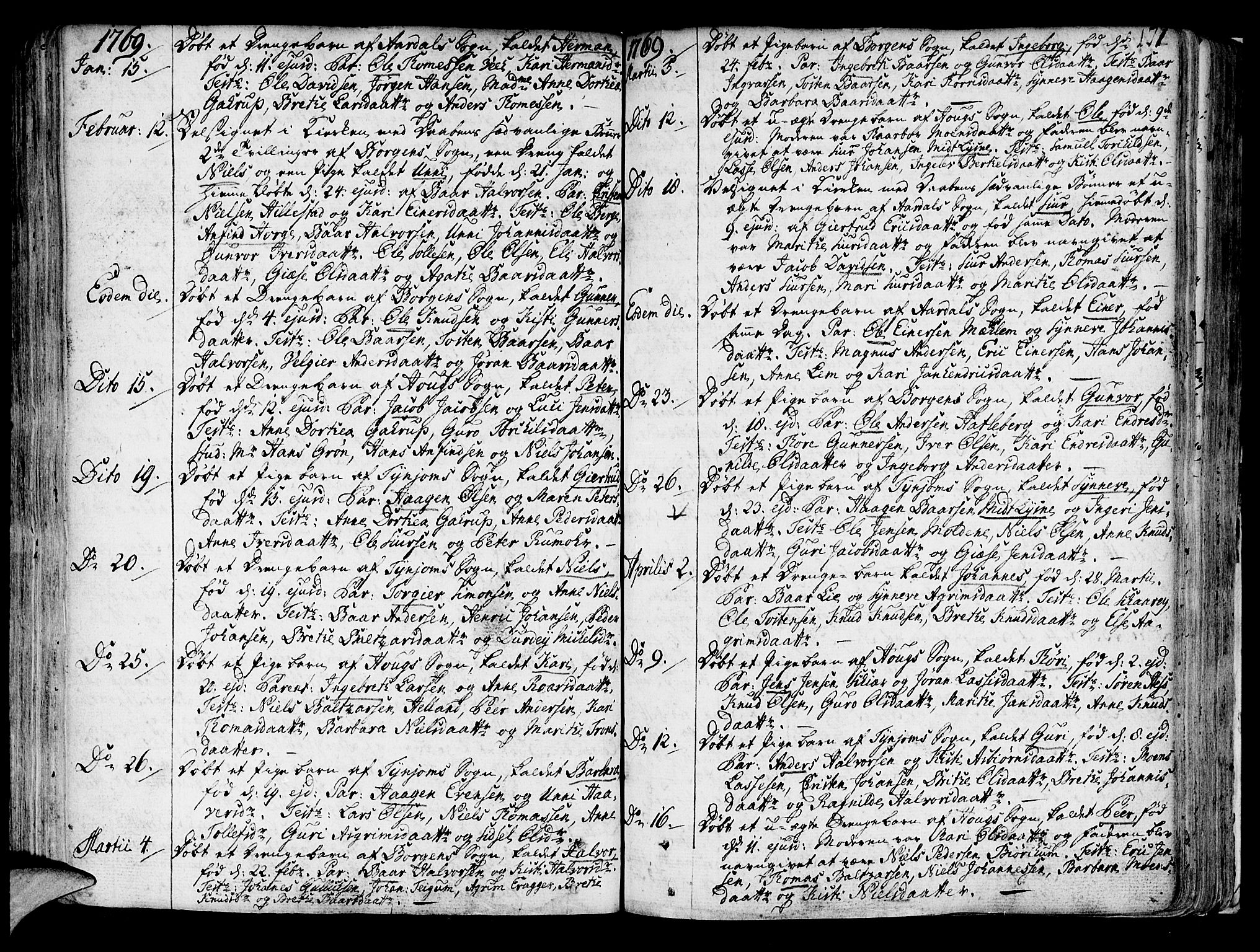 Lærdal sokneprestembete, SAB/A-81201: Parish register (official) no. A 2, 1752-1782, p. 171