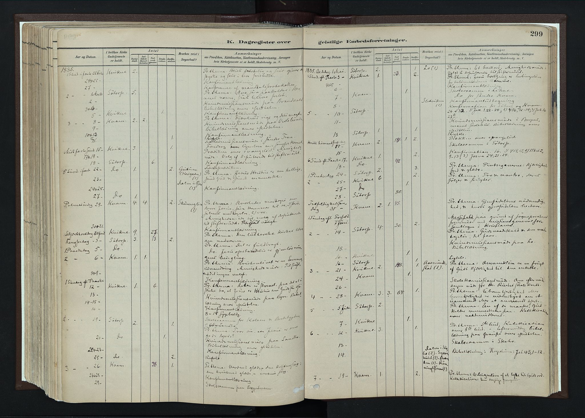 Nord-Fron prestekontor, AV/SAH-PREST-080/H/Ha/Haa/L0004: Parish register (official) no. 4, 1884-1914, p. 299