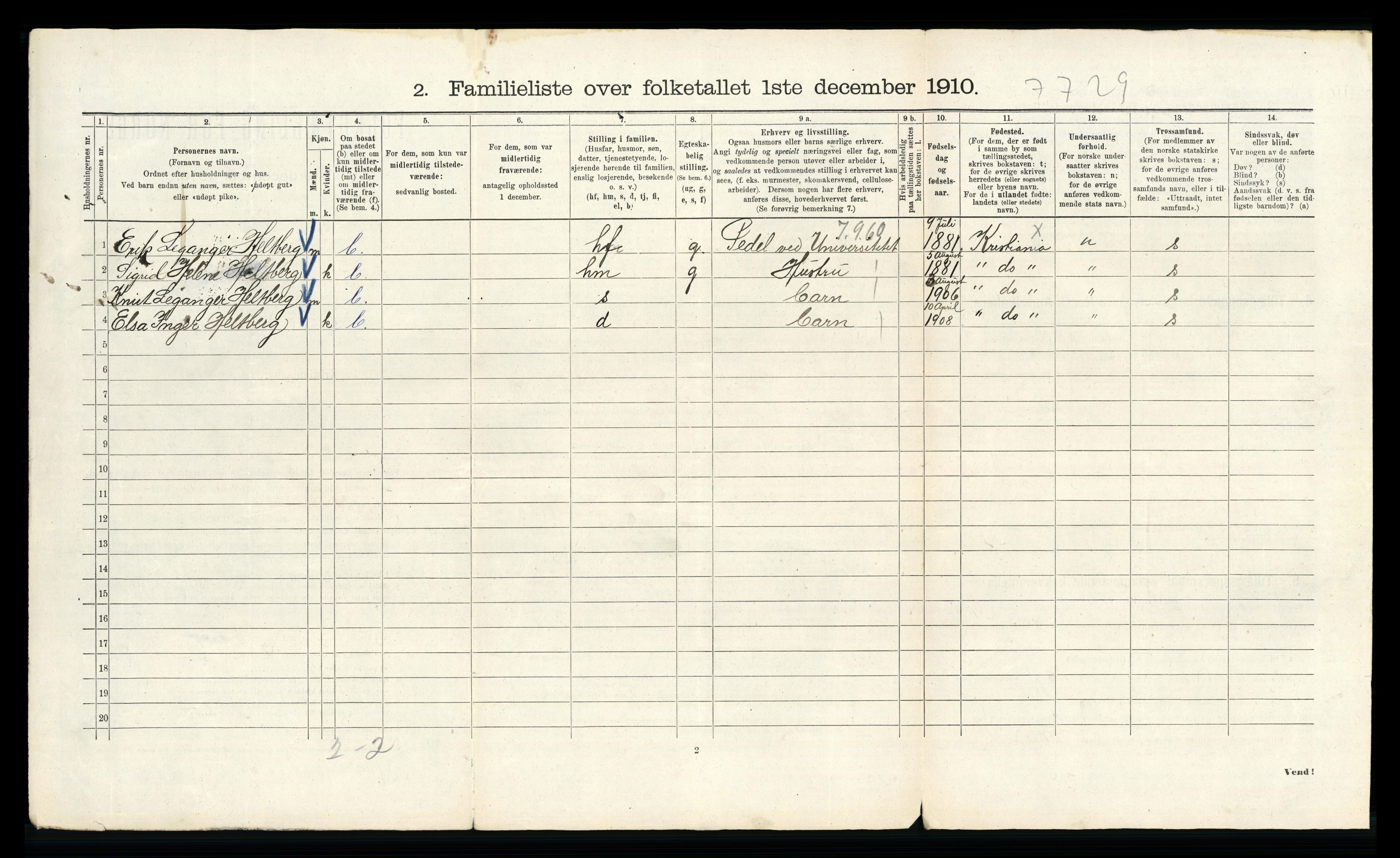 RA, 1910 census for Kristiania, 1910, p. 98382