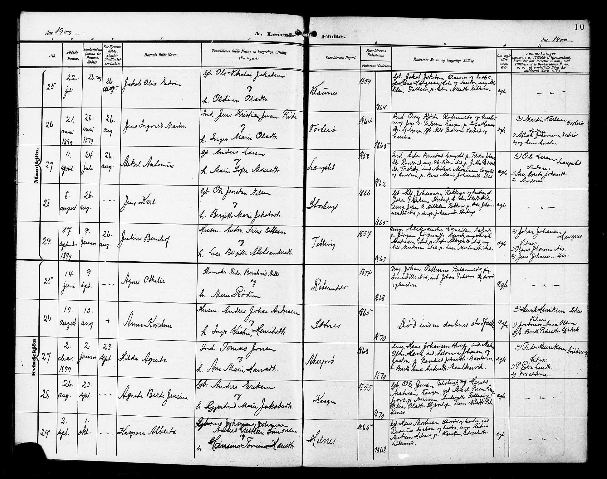 Skjervøy sokneprestkontor, AV/SATØ-S-1300/H/Ha/Hab/L0008klokker: Parish register (copy) no. 8, 1900-1910, p. 10