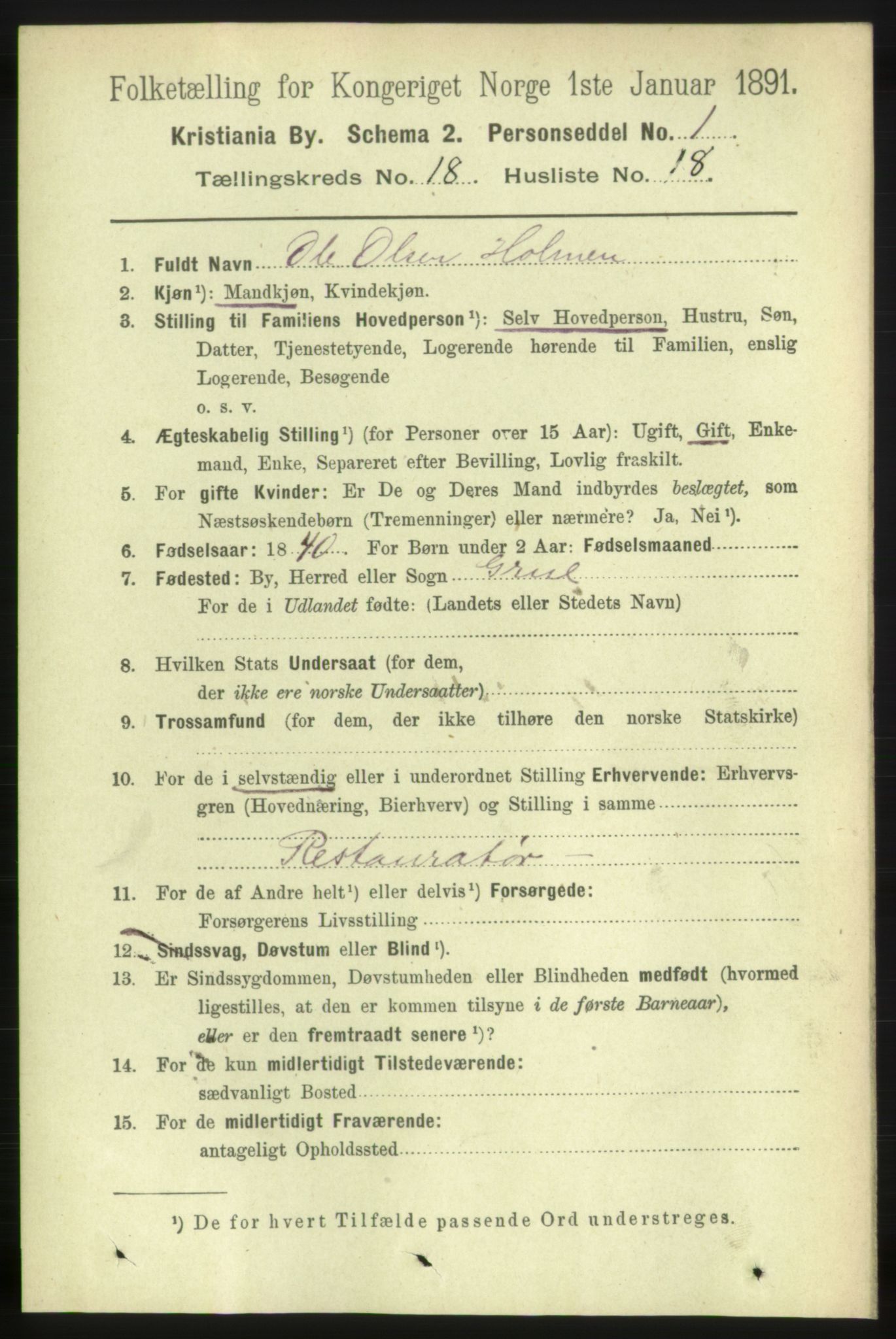 RA, 1891 census for 0301 Kristiania, 1891, p. 9332