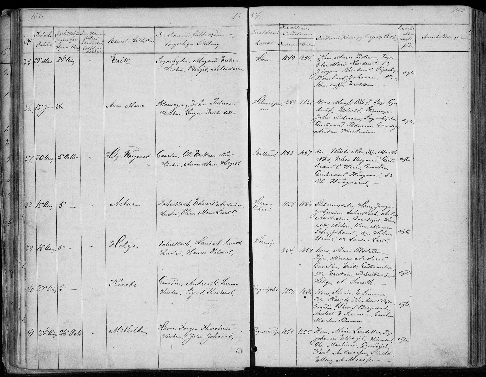 Ådal kirkebøker, AV/SAKO-A-248/G/Gc/L0001: Parish register (copy) no. III 1, 1862-1898, p. 162-163