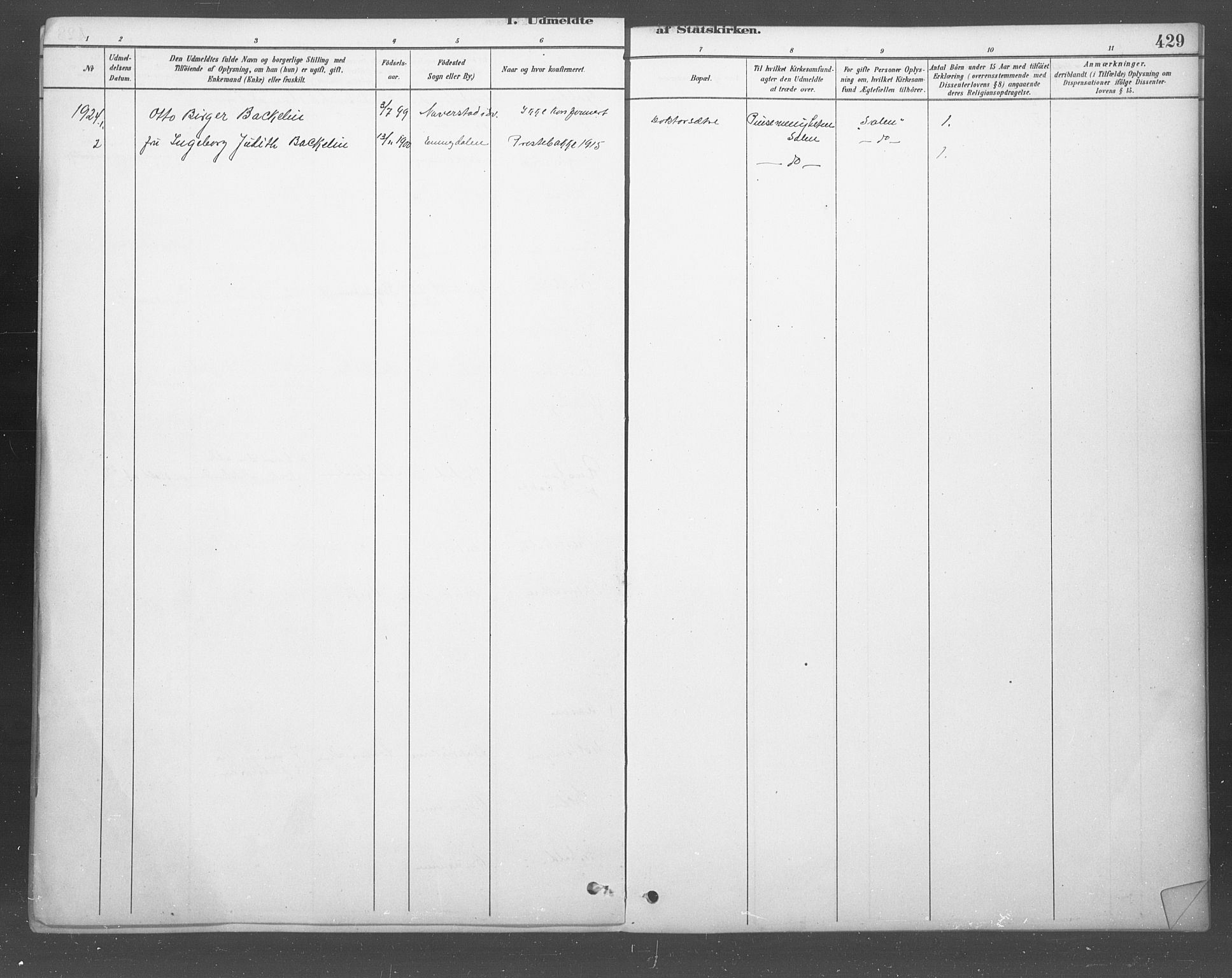 Idd prestekontor Kirkebøker, AV/SAO-A-10911/F/Fb/L0002: Parish register (official) no. II 2, 1882-1923, p. 429