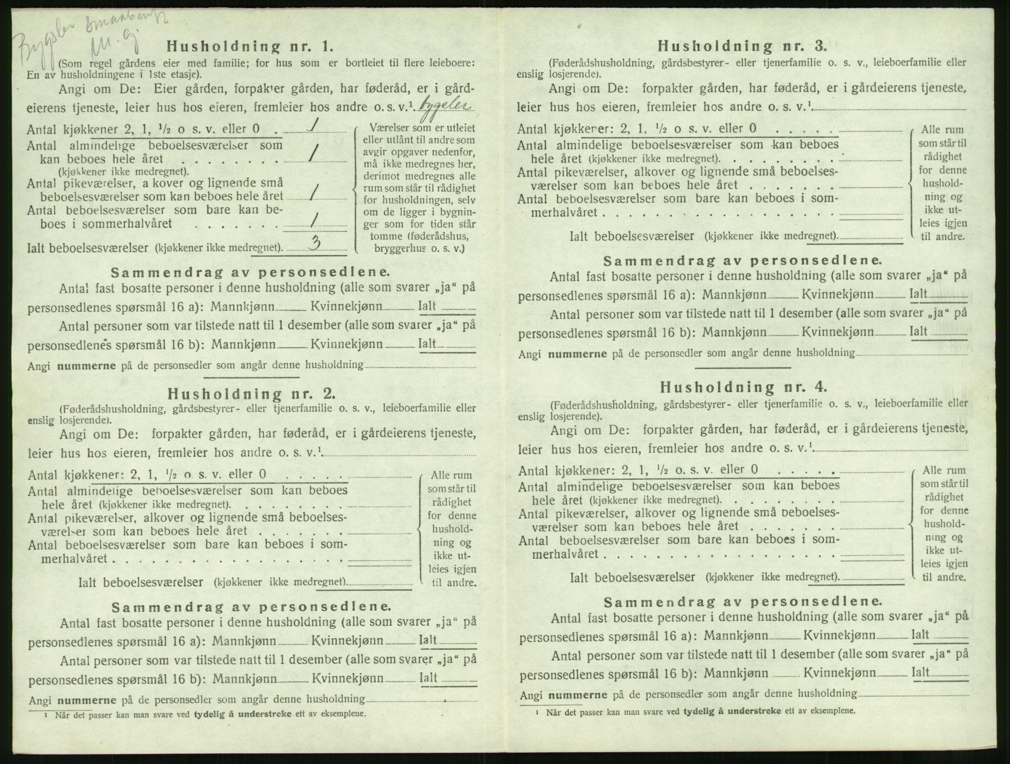 SAT, 1920 census for Borgund, 1920, p. 105