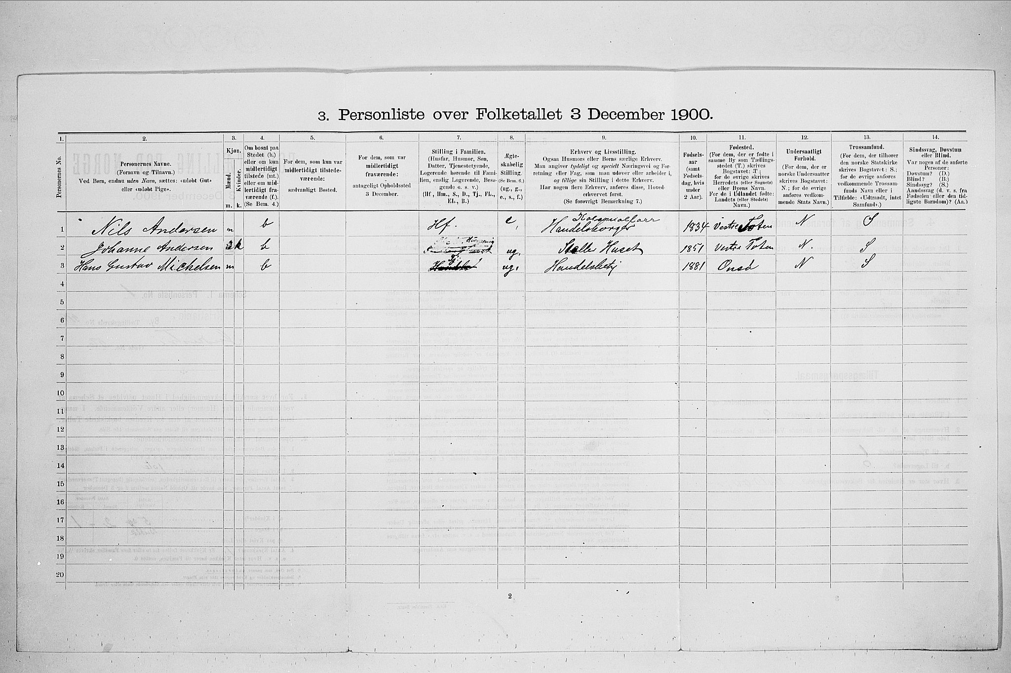 SAO, 1900 census for Kristiania, 1900, p. 41189