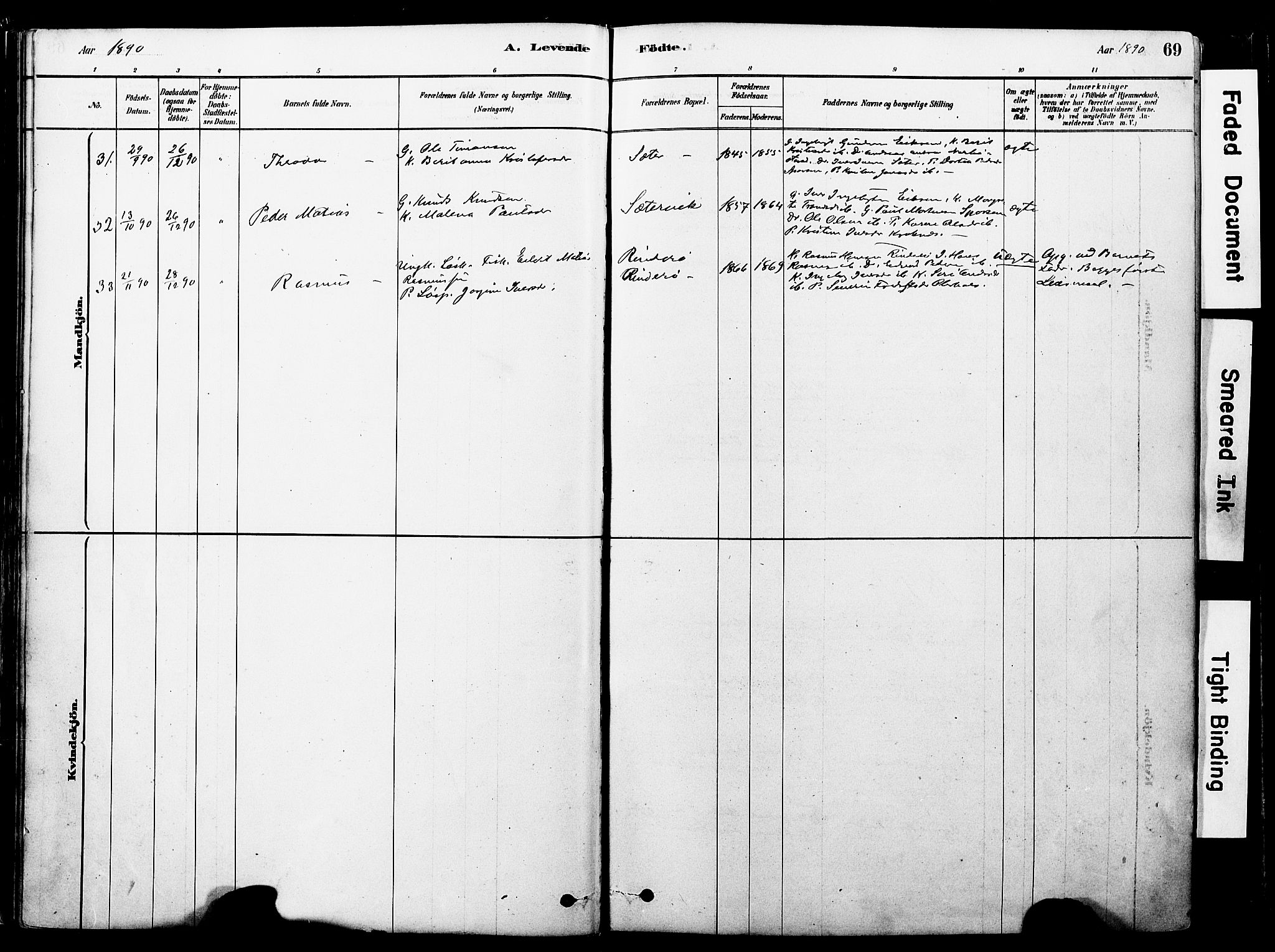 Ministerialprotokoller, klokkerbøker og fødselsregistre - Møre og Romsdal, SAT/A-1454/560/L0721: Parish register (official) no. 560A05, 1878-1917, p. 69
