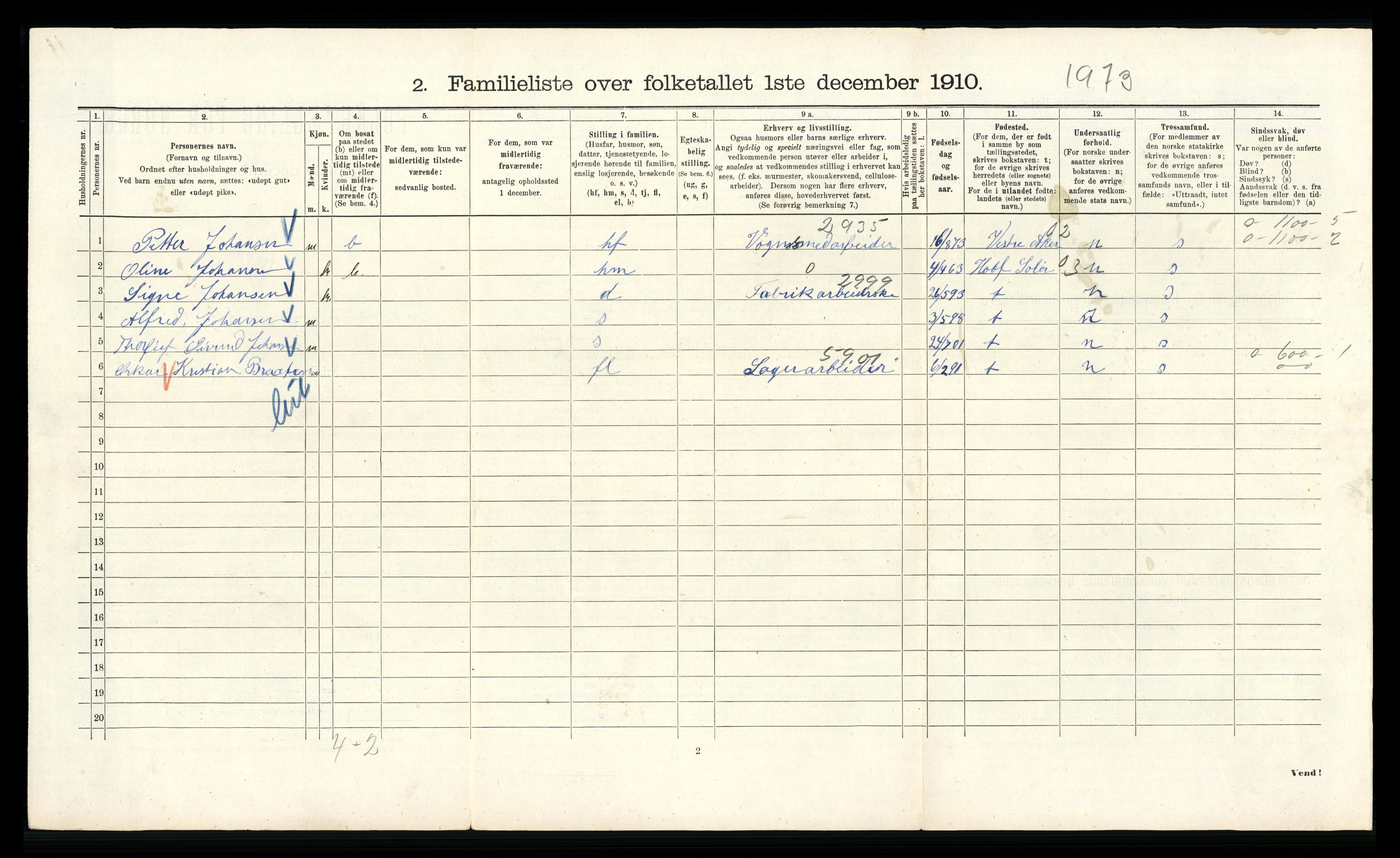 RA, 1910 census for Kristiania, 1910, p. 62738