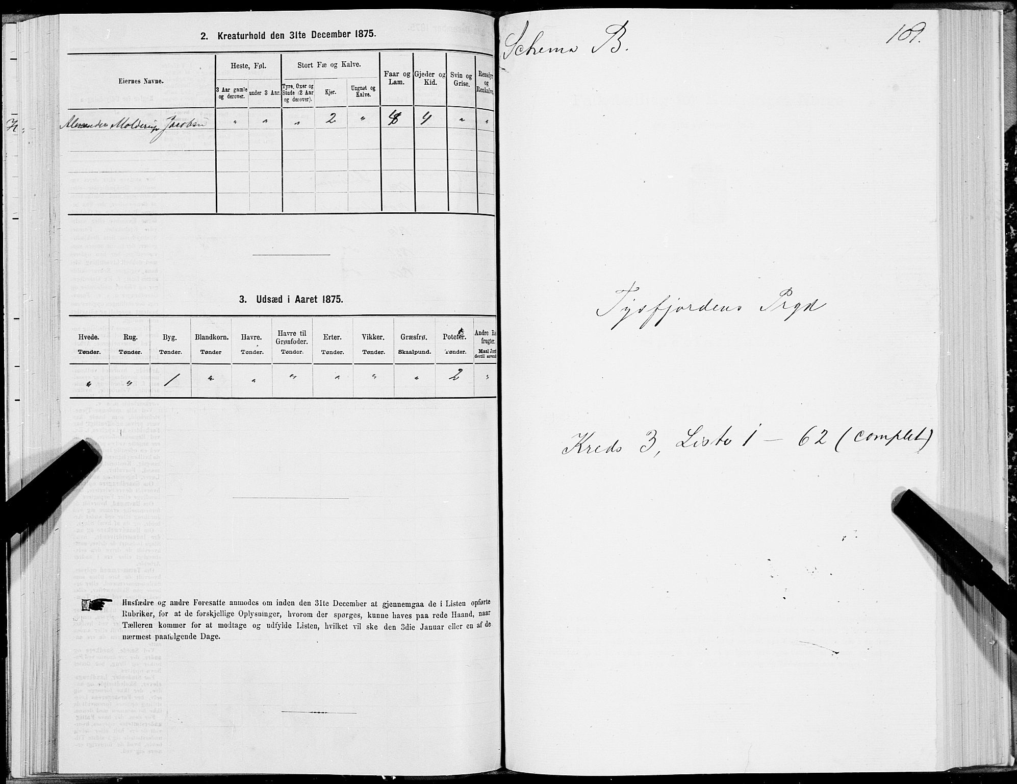 SAT, 1875 census for 1850P Tysfjord, 1875, p. 2109