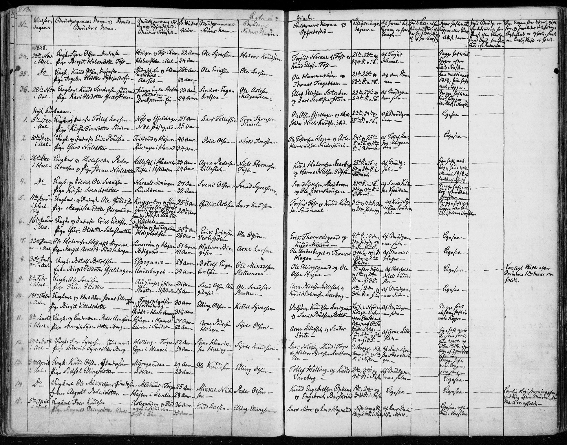 Ål kirkebøker, SAKO/A-249/F/Fa/L0005: Parish register (official) no. I 5, 1825-1848, p. 273