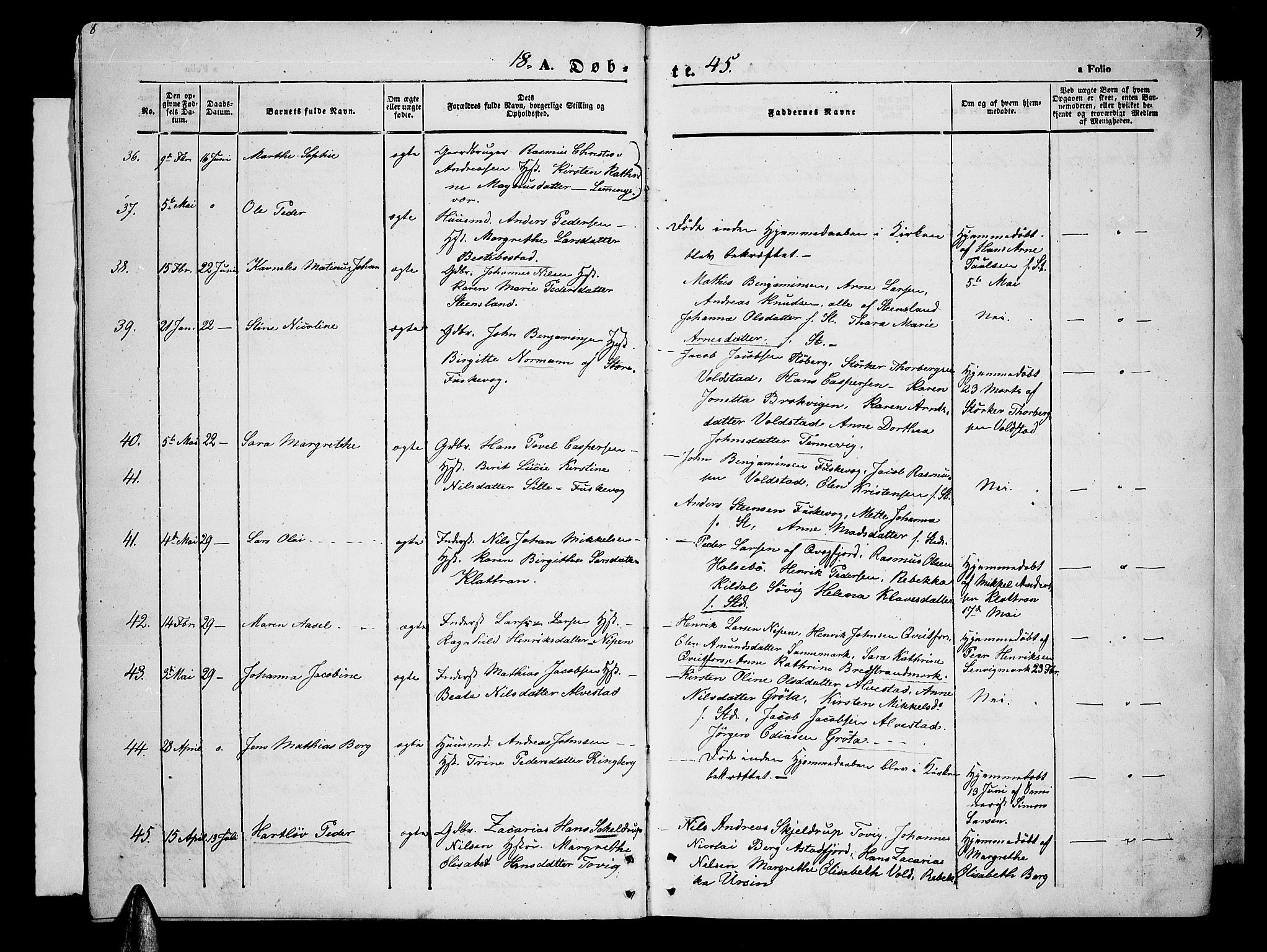 Trondenes sokneprestkontor, SATØ/S-1319/H/Hb/L0006klokker: Parish register (copy) no. 6, 1845-1855, p. 8-9