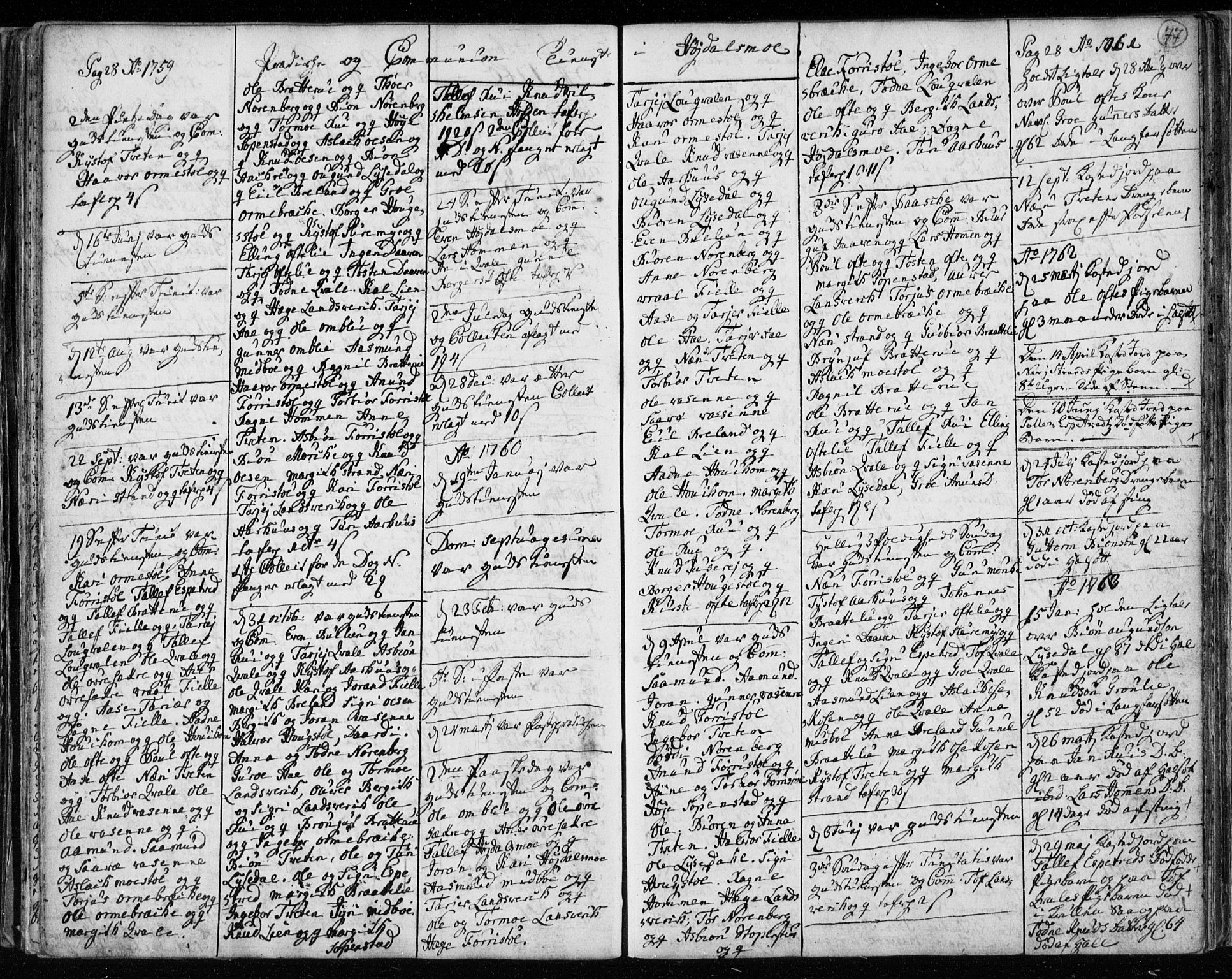 Lårdal kirkebøker, AV/SAKO-A-284/F/Fa/L0003: Parish register (official) no. I 3, 1754-1790, p. 77