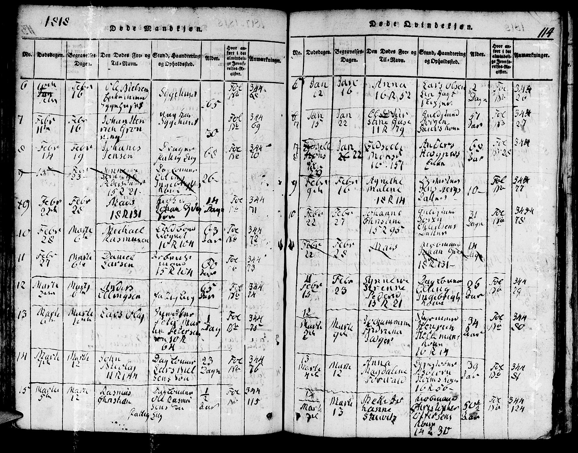 Domkirken sokneprestembete, AV/SAB-A-74801/H/Hab/L0001: Parish register (copy) no. A 1, 1816-1821, p. 114