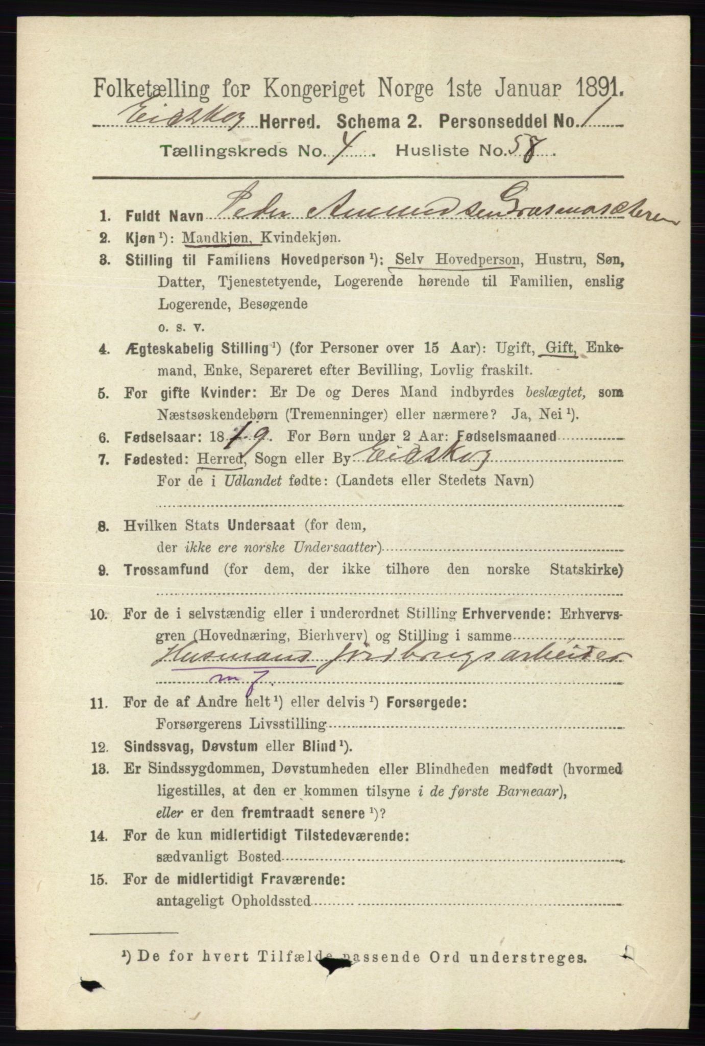 RA, 1891 census for 0420 Eidskog, 1891, p. 1946