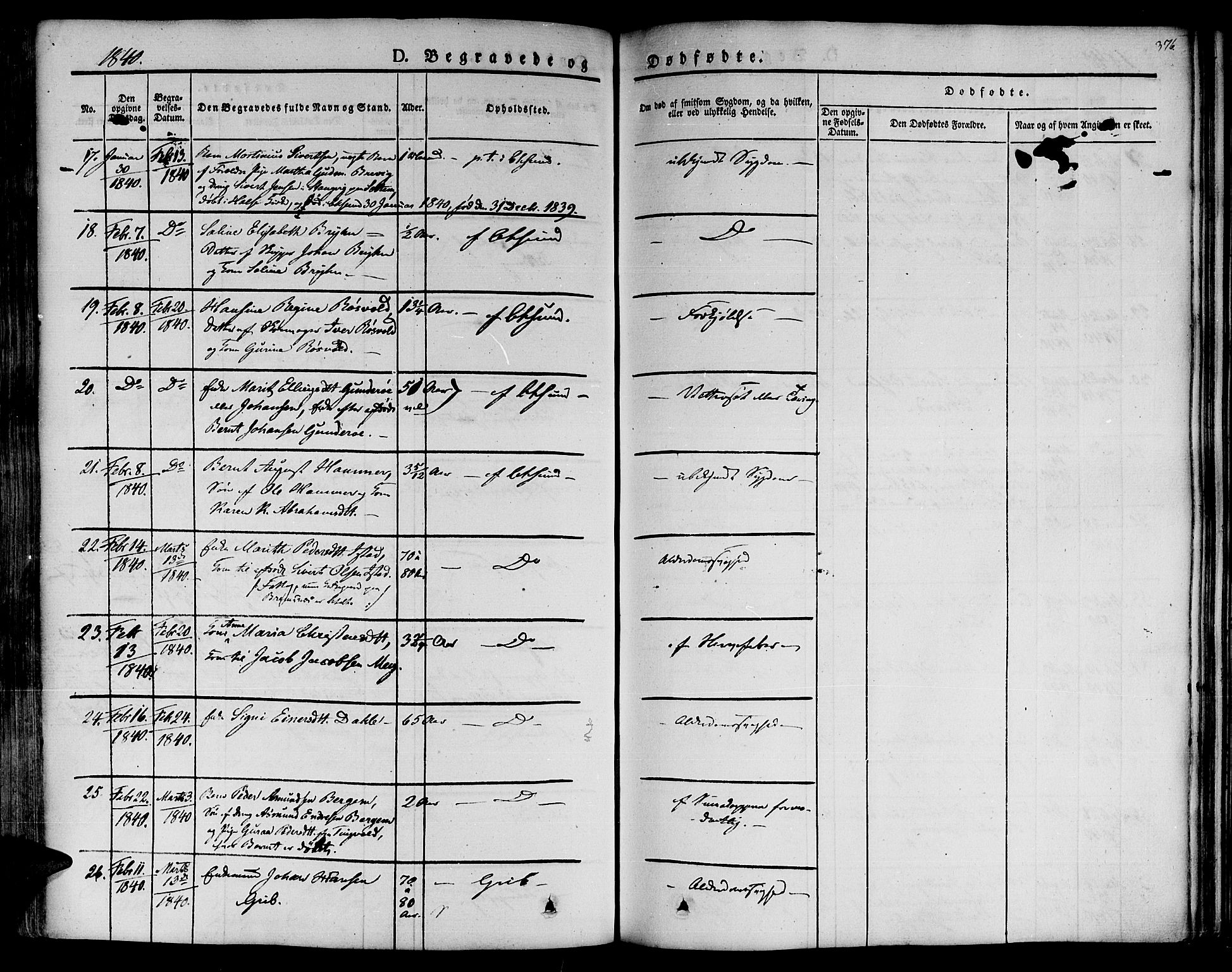 Ministerialprotokoller, klokkerbøker og fødselsregistre - Møre og Romsdal, AV/SAT-A-1454/572/L0843: Parish register (official) no. 572A06, 1832-1842, p. 376