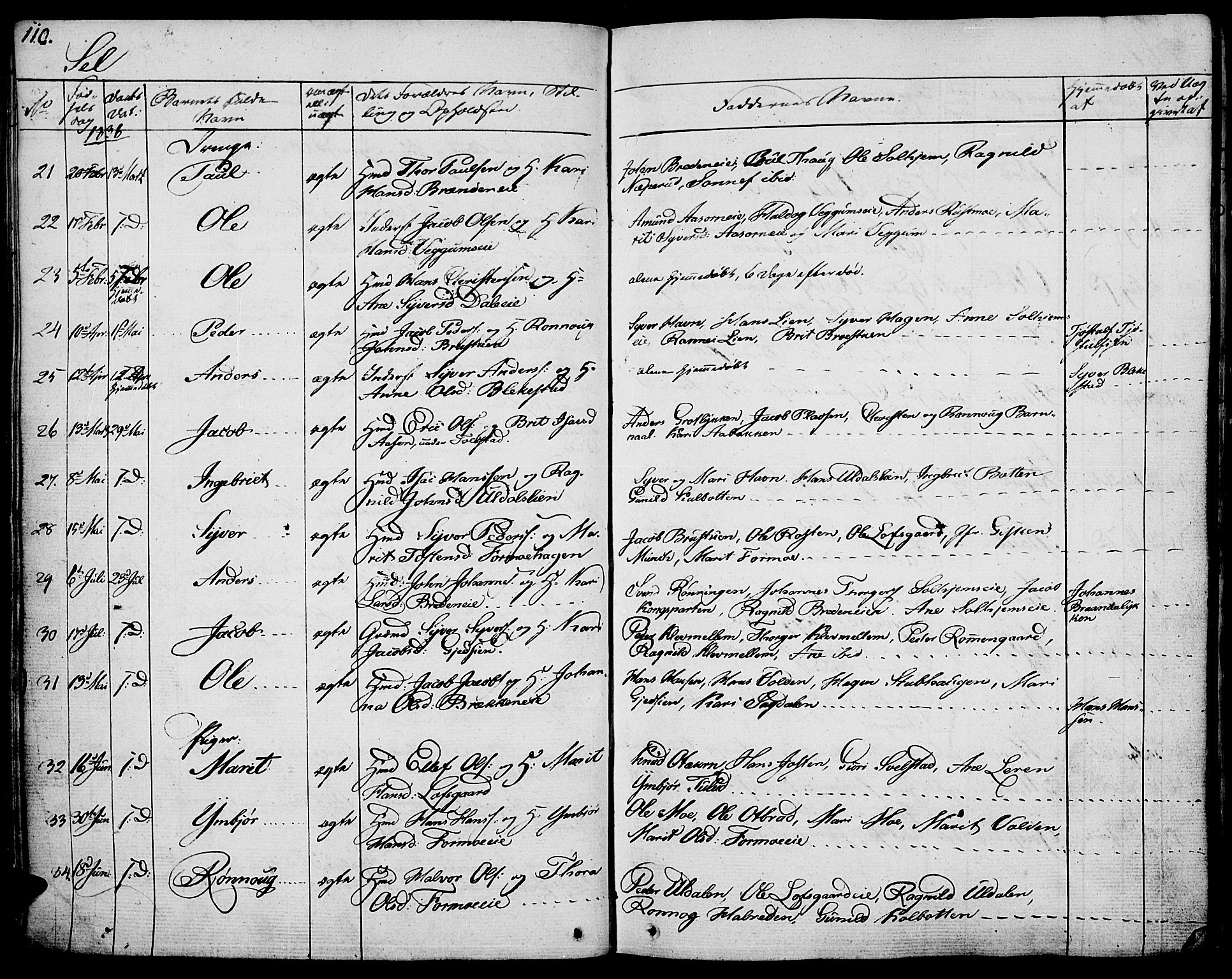 Vågå prestekontor, AV/SAH-PREST-076/H/Ha/Haa/L0004: Parish register (official) no. 4 /3, 1834-1842, p. 110