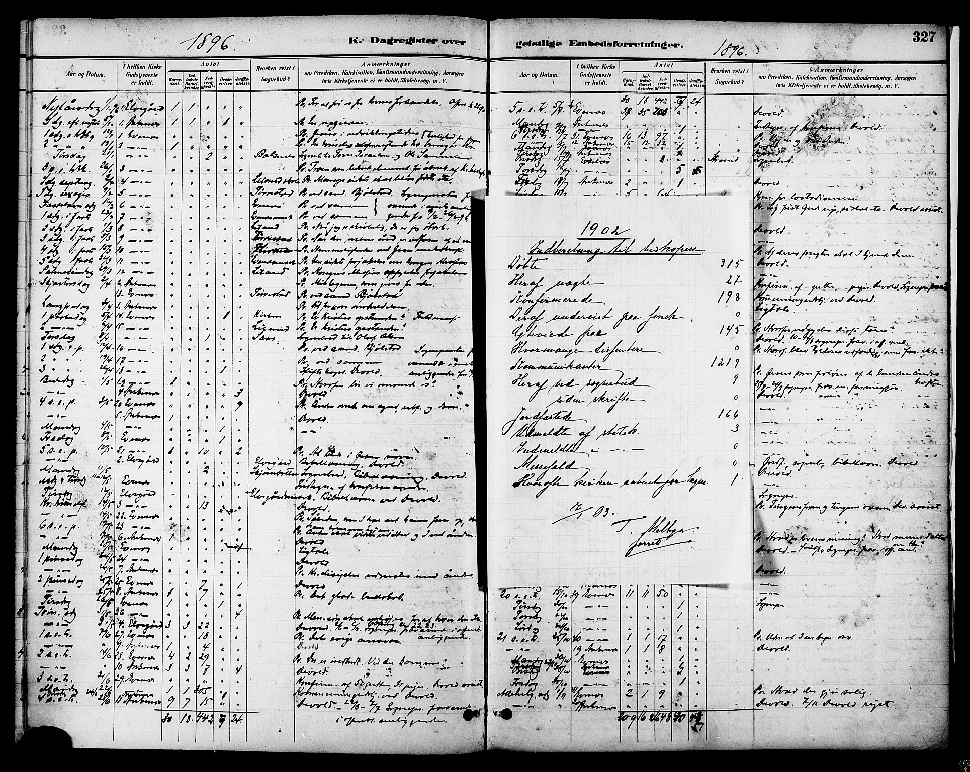 Ministerialprotokoller, klokkerbøker og fødselsregistre - Nordland, AV/SAT-A-1459/863/L0898: Parish register (official) no. 863A10, 1886-1897, p. 327