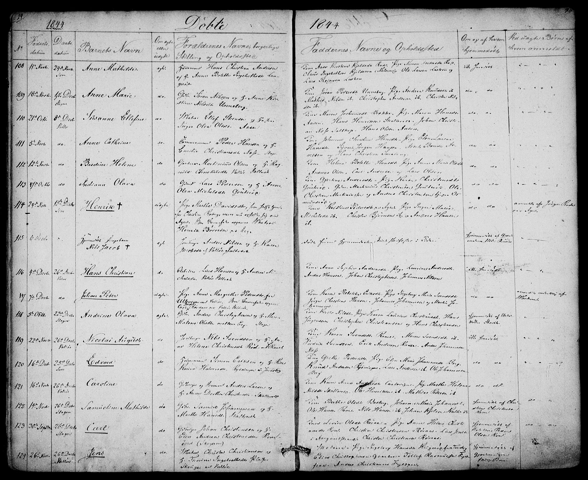 Sem kirkebøker, SAKO/A-5/F/Fa/L0006: Parish register (official) no. I 6, 1843-1855, p. 29-30