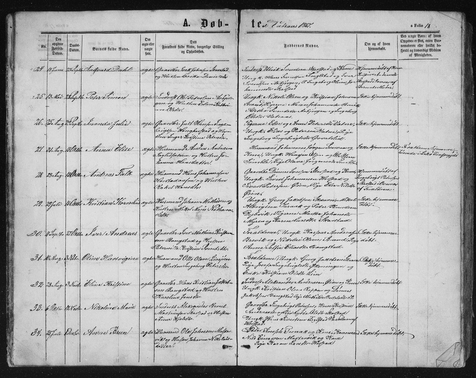 Ministerialprotokoller, klokkerbøker og fødselsregistre - Nordland, AV/SAT-A-1459/810/L0158: Parish register (copy) no. 810C02 /1, 1863-1883, p. 18