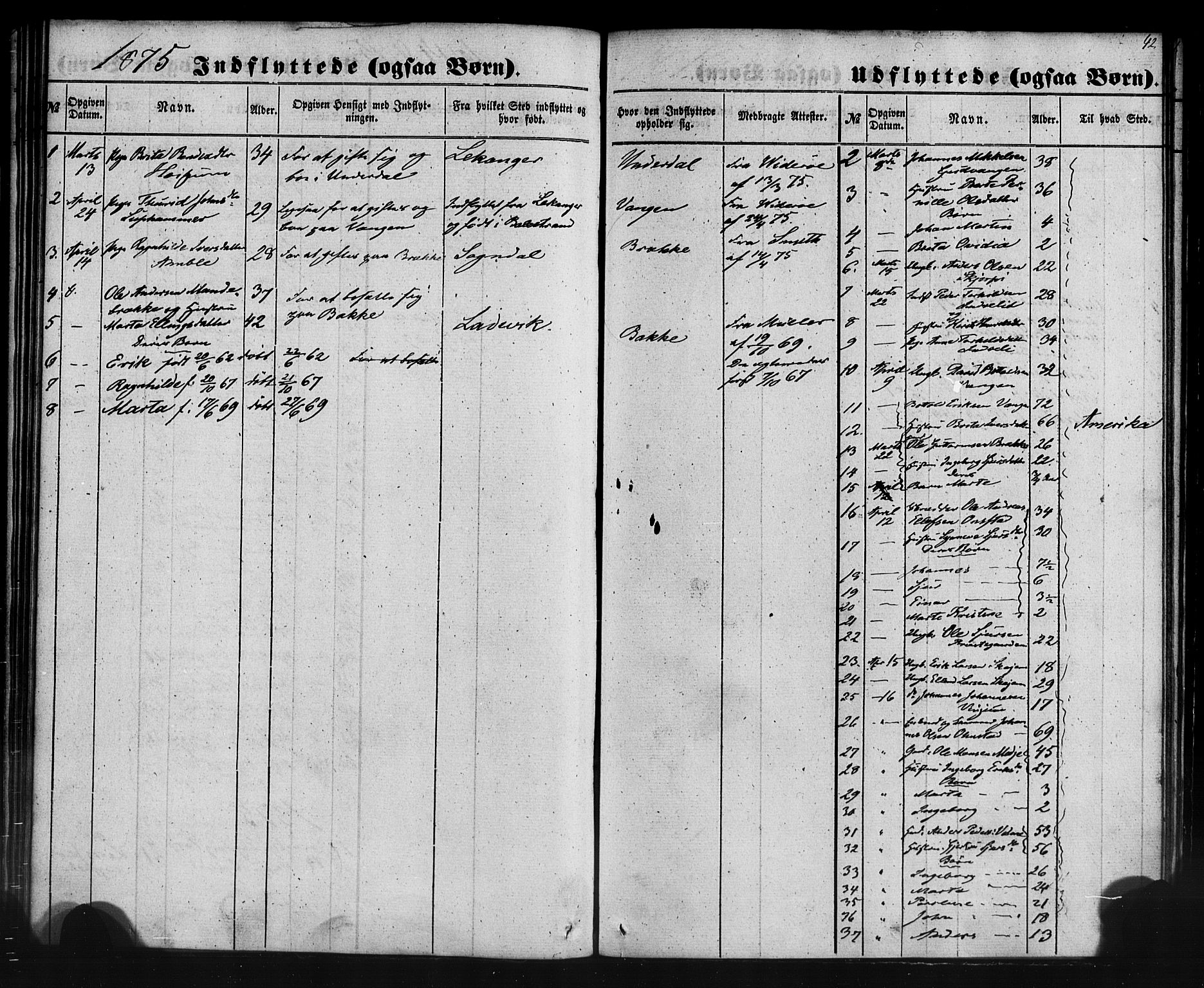 Aurland sokneprestembete, SAB/A-99937/H/Ha/Haa/L0012: Parish register (official) no. A 12, 1858-1879, p. 42