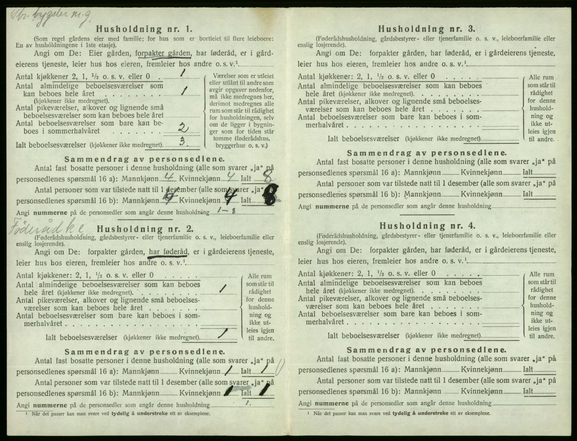 SAB, 1920 census for Fjelberg, 1920, p. 509