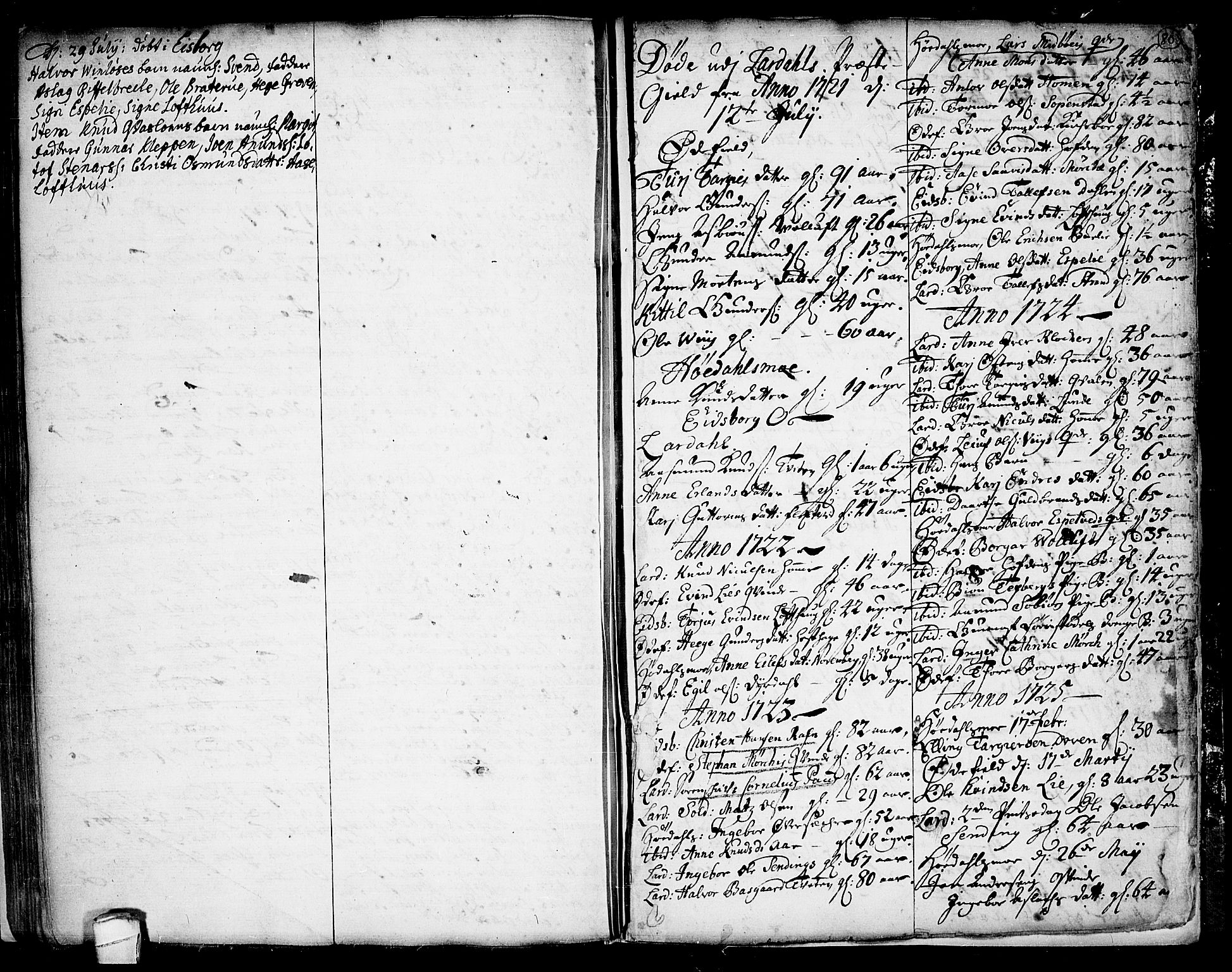 Lårdal kirkebøker, SAKO/A-284/F/Fa/L0001: Parish register (official) no. I 1, 1721-1734, p. 80