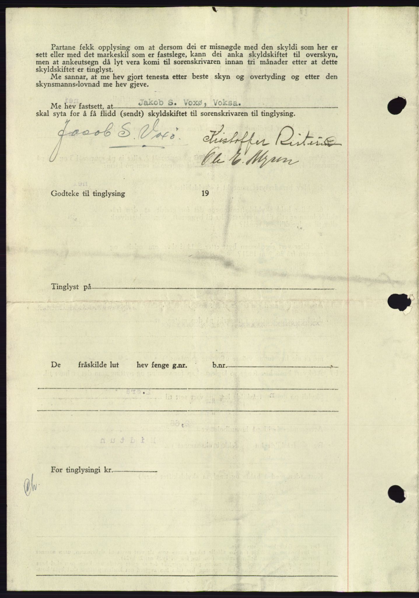 Søre Sunnmøre sorenskriveri, AV/SAT-A-4122/1/2/2C/L0085: Mortgage book no. 11A, 1949-1949, Diary no: : 1455/1949