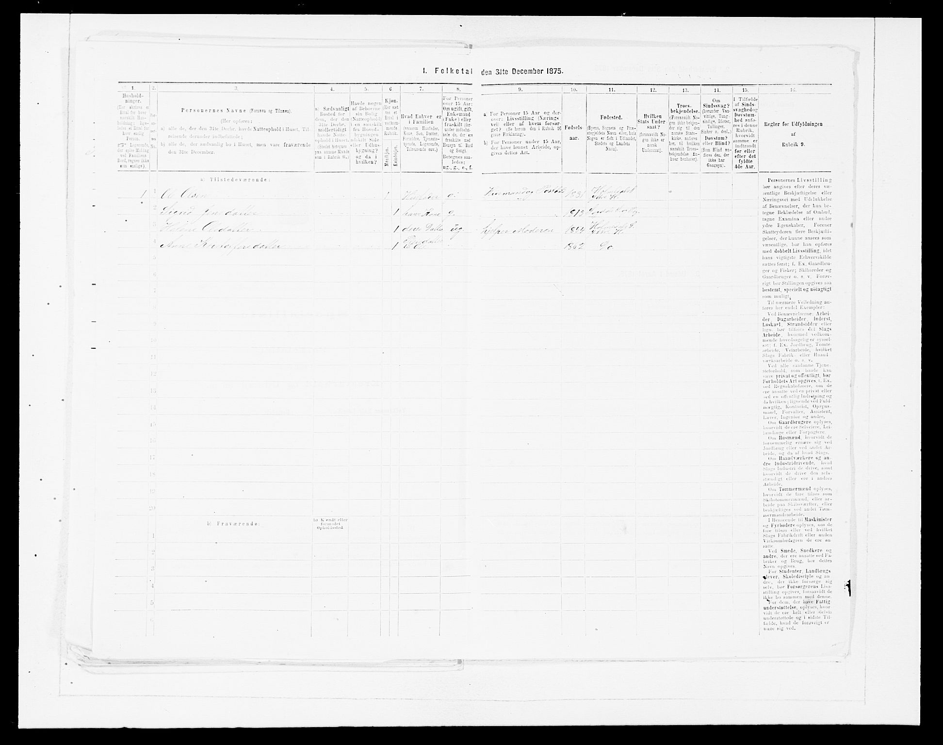 SAB, 1875 census for 1429P Ytre Holmedal, 1875, p. 456