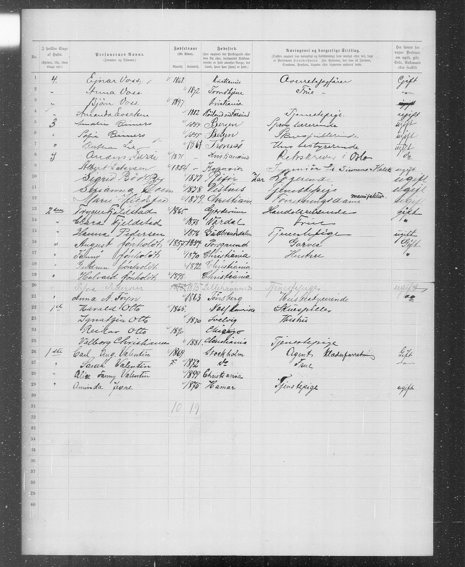 OBA, Municipal Census 1899 for Kristiania, 1899, p. 544