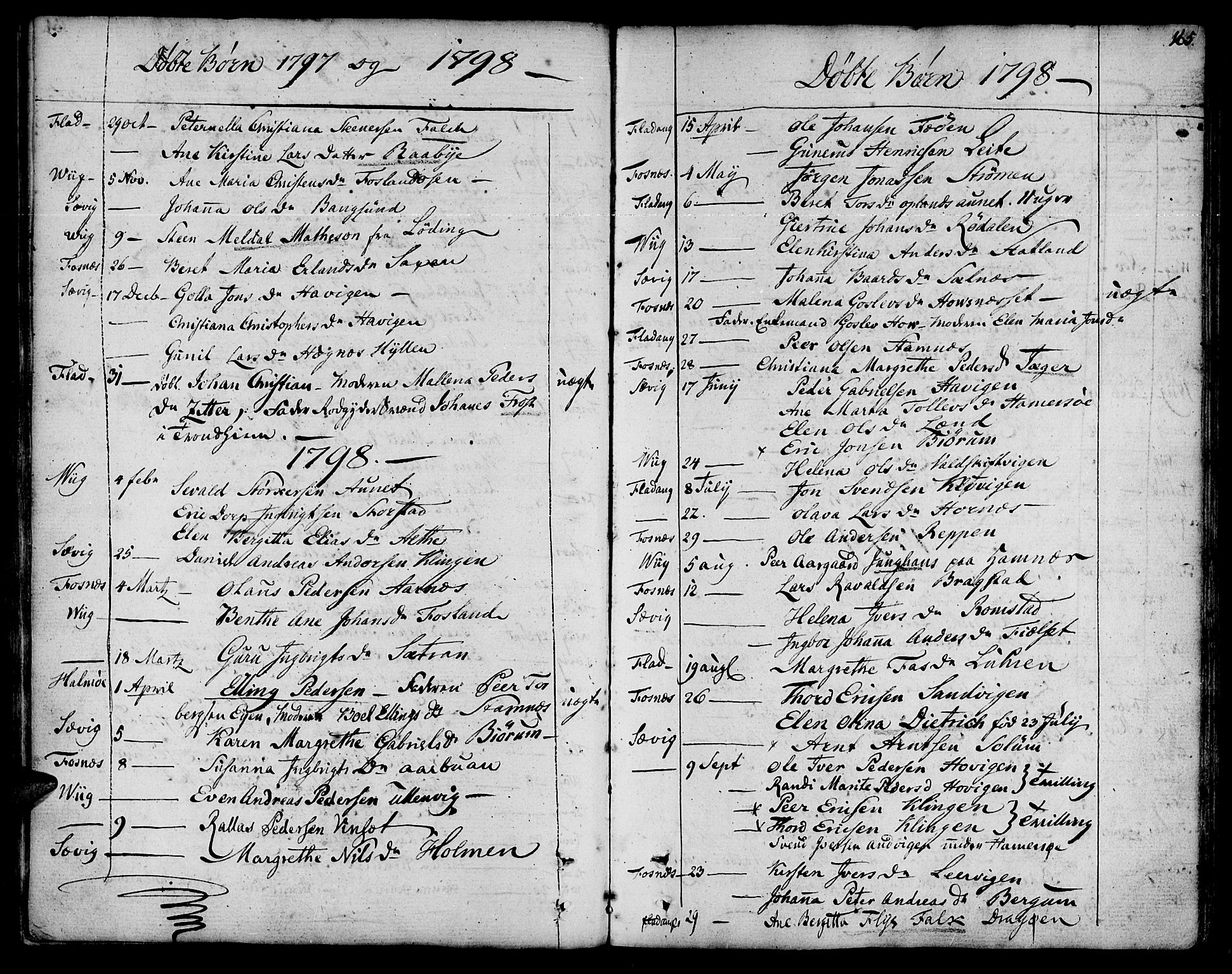 Ministerialprotokoller, klokkerbøker og fødselsregistre - Nord-Trøndelag, SAT/A-1458/773/L0608: Parish register (official) no. 773A02, 1784-1816, p. 165