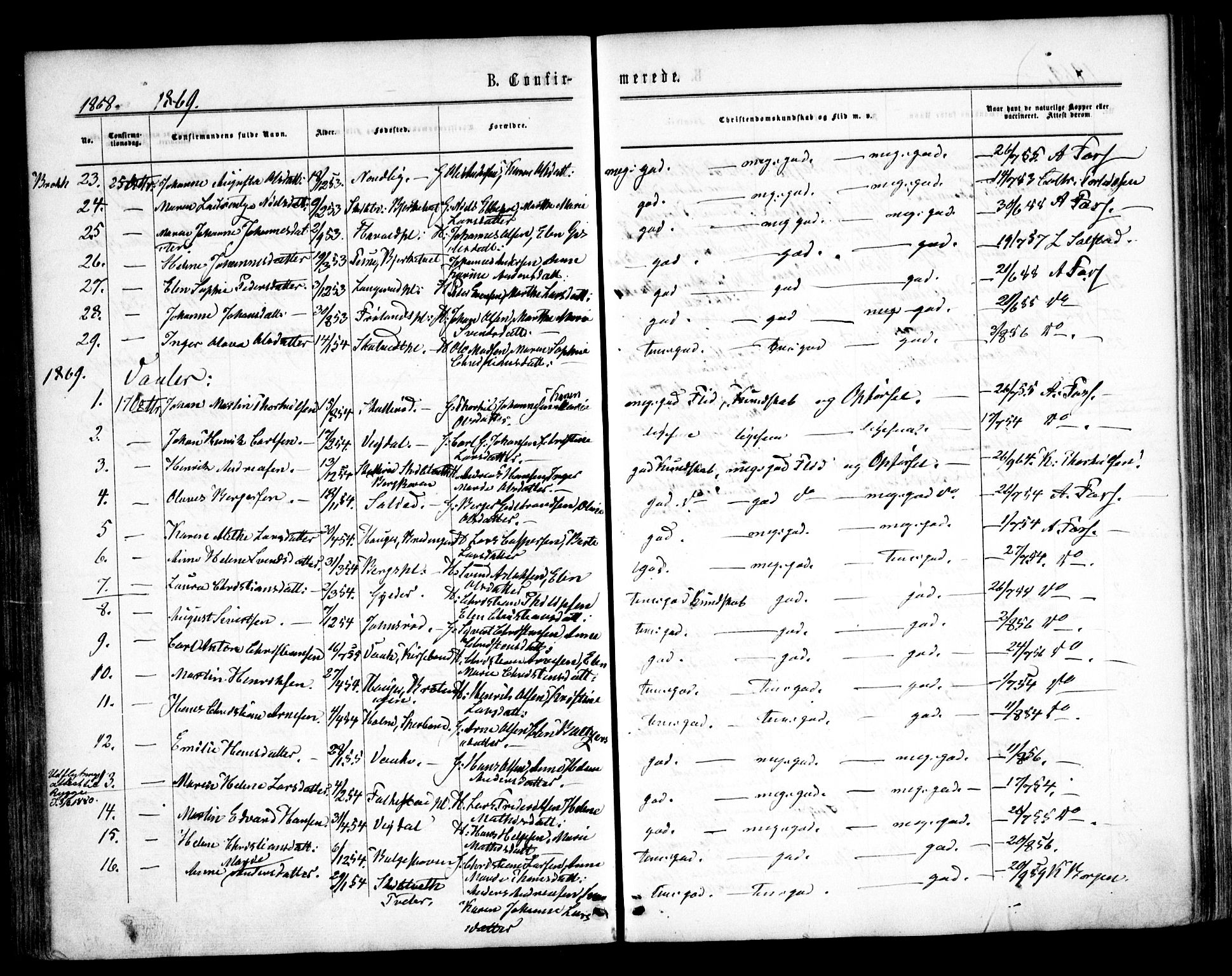 Våler prestekontor Kirkebøker, AV/SAO-A-11083/F/Fa/L0008: Parish register (official) no. I 8, 1862-1876