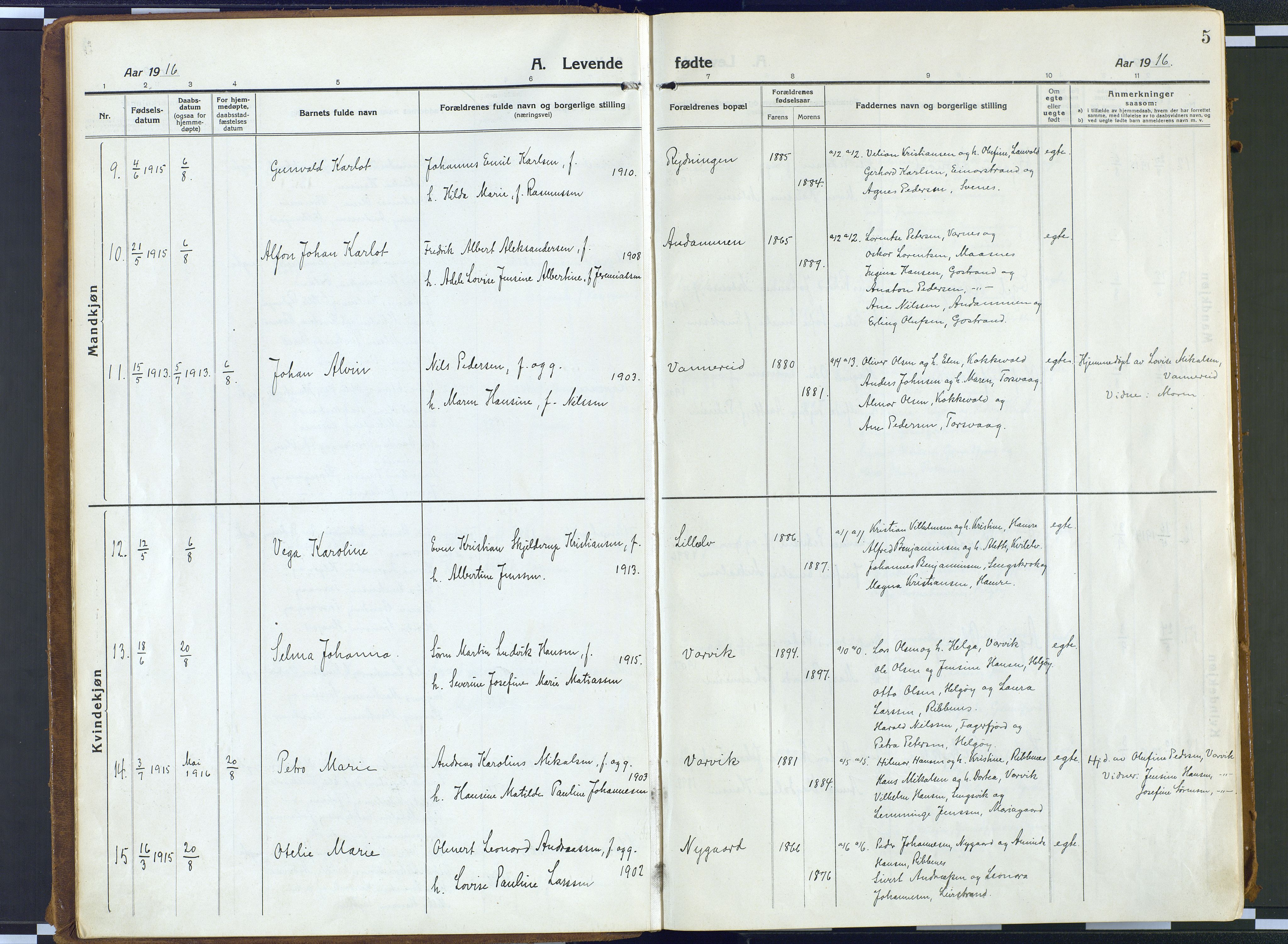 Karlsøy sokneprestembete, AV/SATØ-S-1299/H/Ha/Haa/L0016kirke: Parish register (official) no. 16, 1916-1934, p. 5