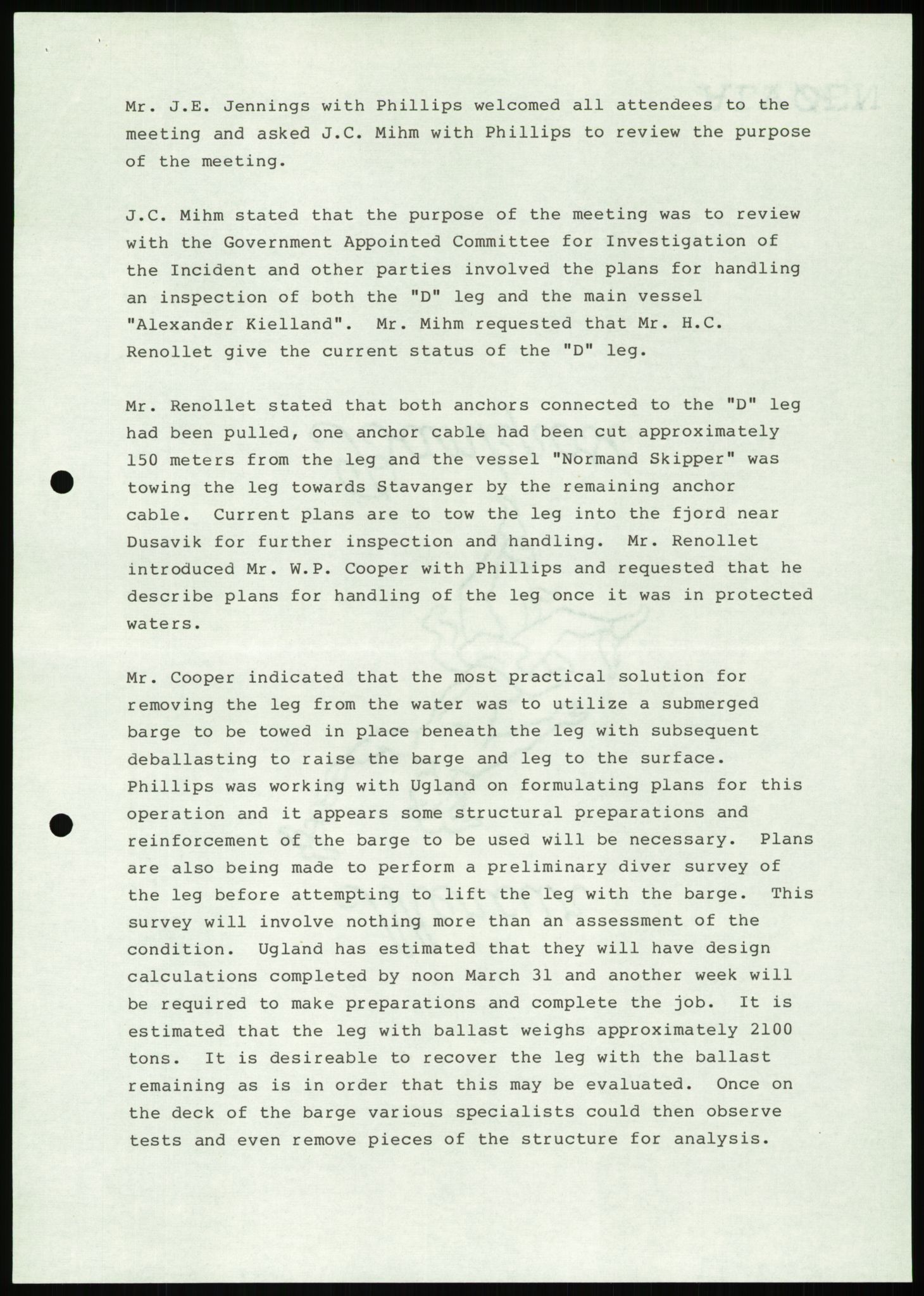 Justisdepartementet, Granskningskommisjonen ved Alexander Kielland-ulykken 27.3.1980, AV/RA-S-1165/D/L0007: B Stavanger Drilling A/S (Doku.liste + B1-B3 av av 4)/C Phillips Petroleum Company Norway (Doku.liste + C1-C12 av 12)/D Forex Neptune (Doku.liste + D1-D8 av 9), 1980-1981, p. 284