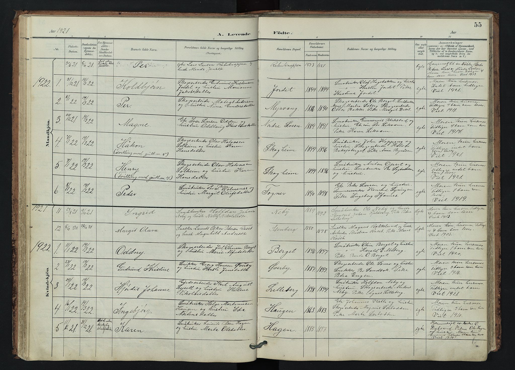 Trysil prestekontor, AV/SAH-PREST-046/H/Ha/Hab/L0007: Parish register (copy) no. 7, 1896-1948, p. 55