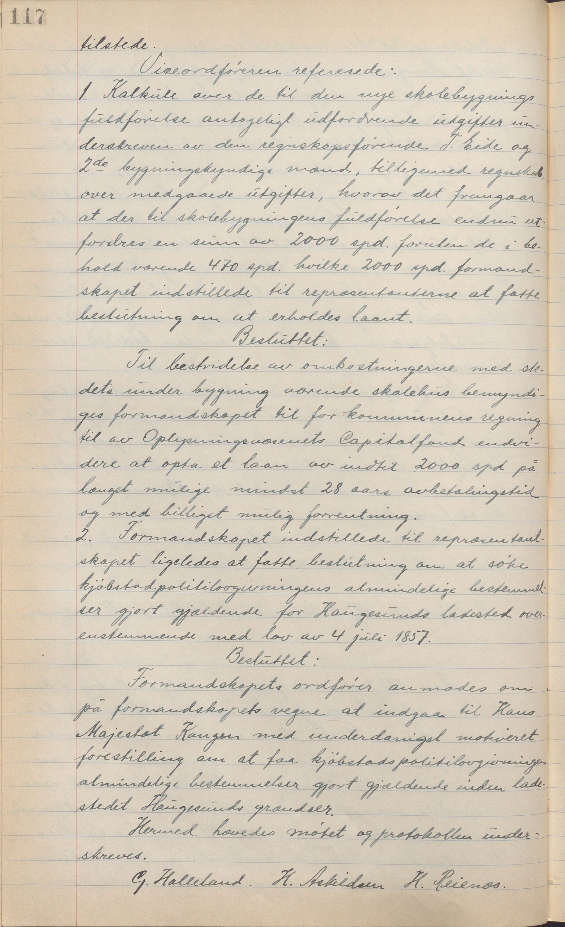 Haugesund kommune - Formannskapet, IKAR/X-0001/A/L0002: Transkribert møtebok, 1855-1874, p. 117