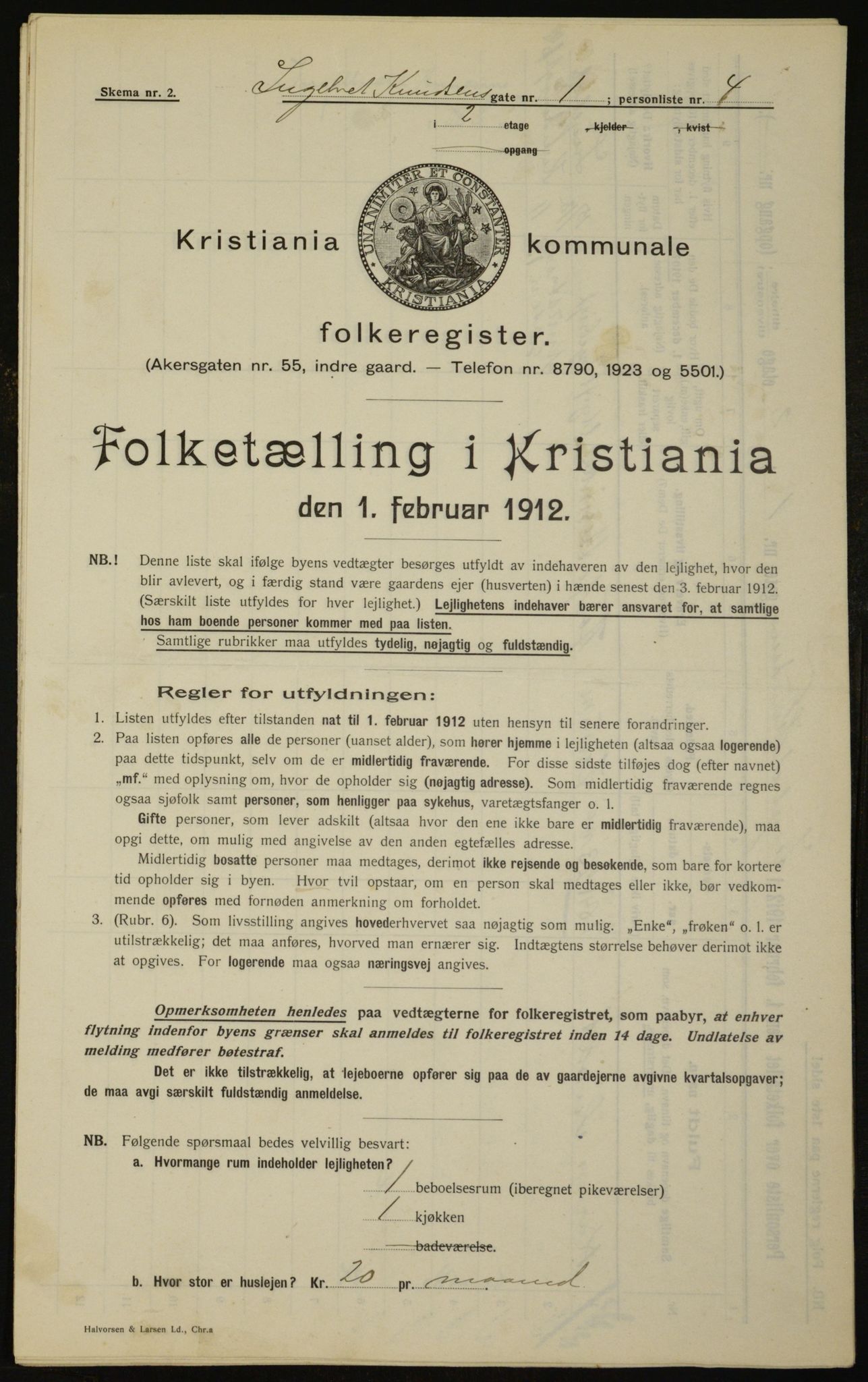 OBA, Municipal Census 1912 for Kristiania, 1912, p. 44204