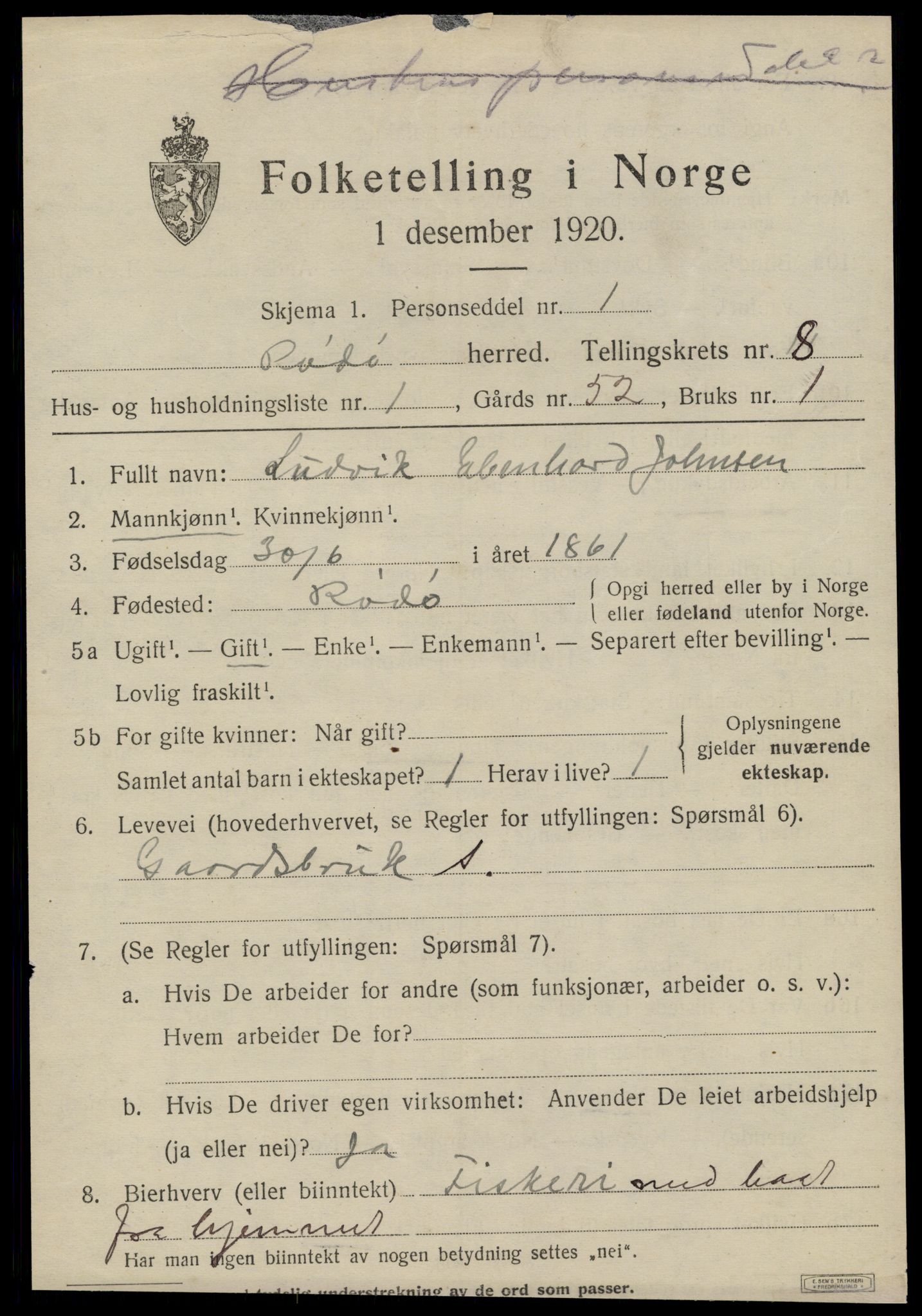 SAT, 1920 census for Rødøy, 1920, p. 4204