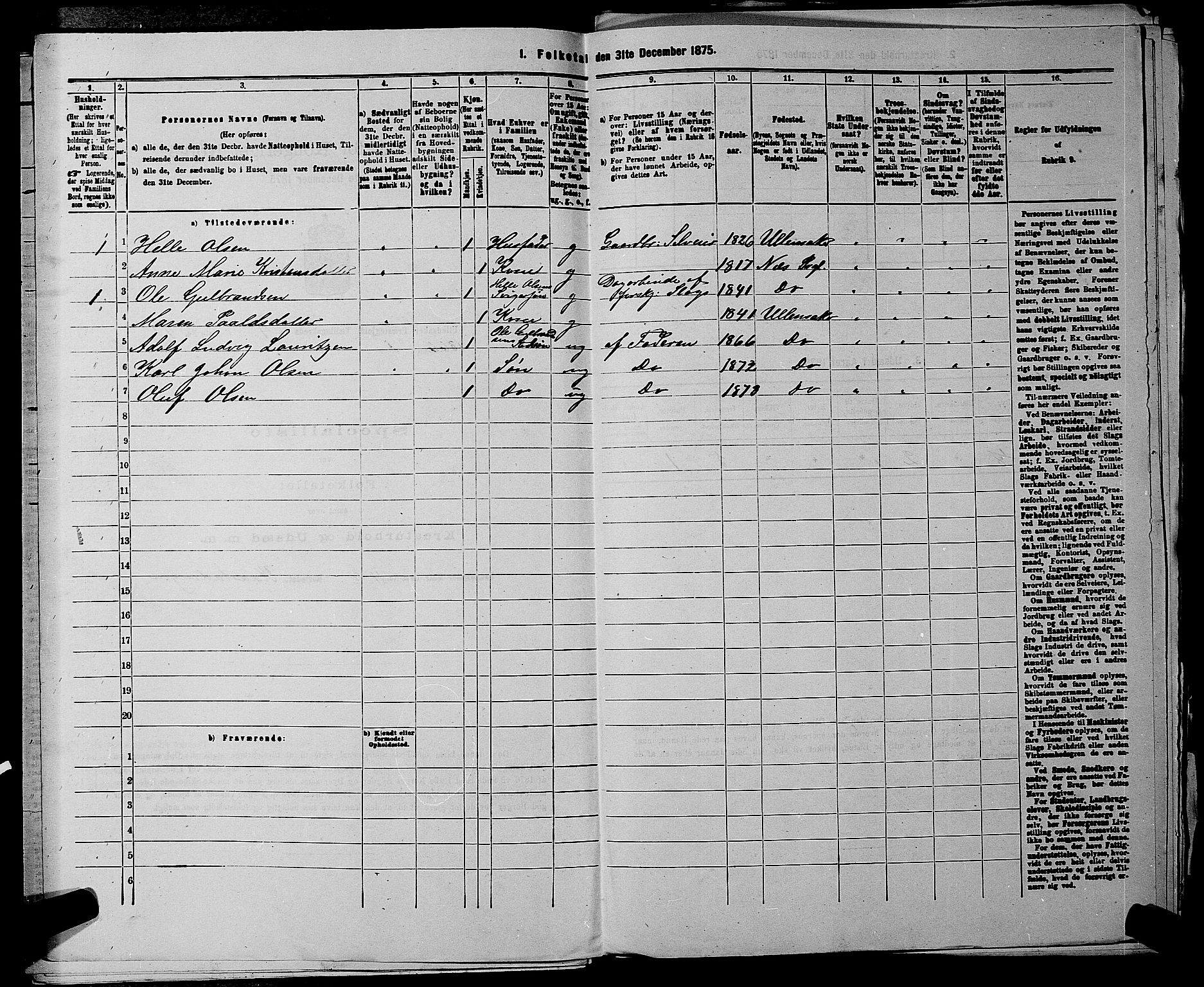 RA, 1875 census for 0235P Ullensaker, 1875, p. 559