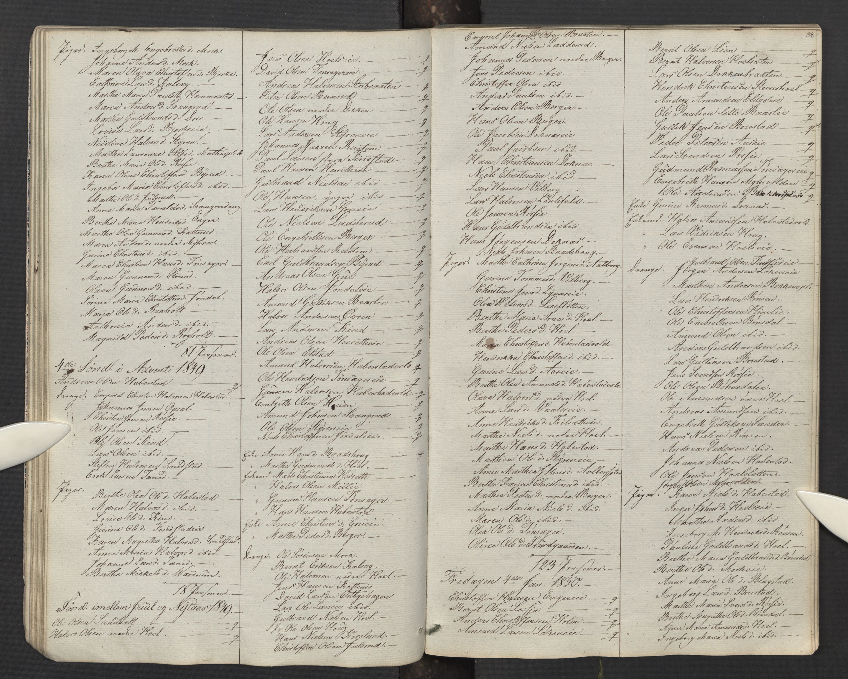 Eidsvoll prestekontor Kirkebøker, AV/SAO-A-10888/M/Ma/L0003: Communicants register no. I 3, 1847-1853, p. 34