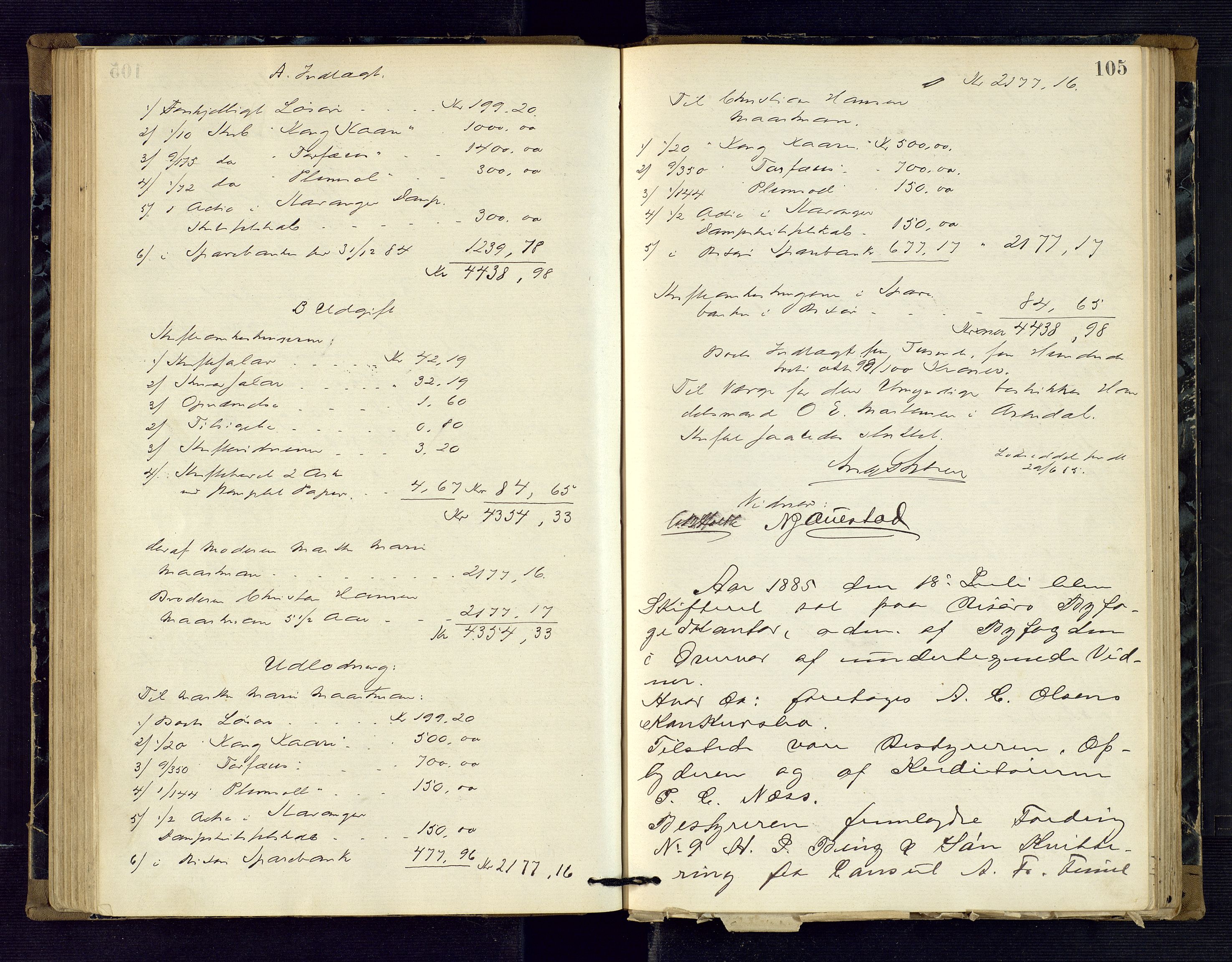 Risør byfogd, AV/SAK-1222-0005/H/Hc/L0004: Skifteprotokoll nr. 3B, 1882-1886, p. 105