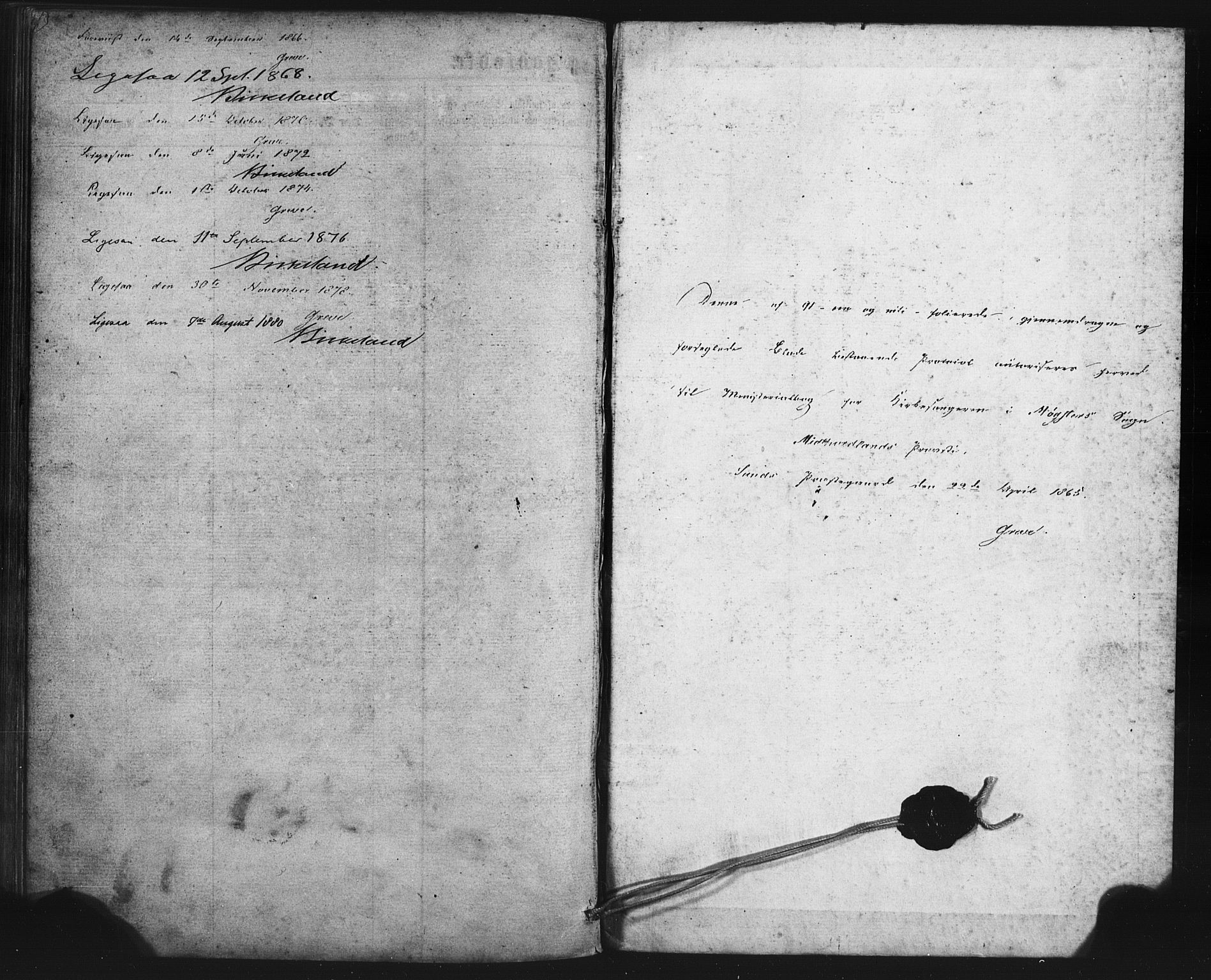 Austevoll Sokneprestembete, SAB/A-74201/H/Hab: Parish register (copy) no. B 2, 1865-1878